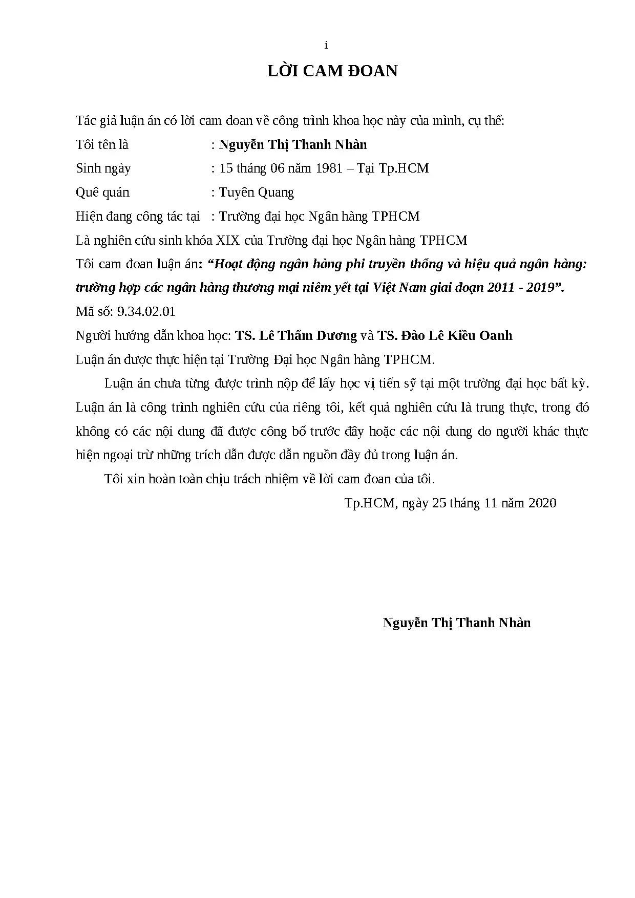 Ngân hàng phi truyền thống & hiệu quả NHTM Việt Nam 2011-2019