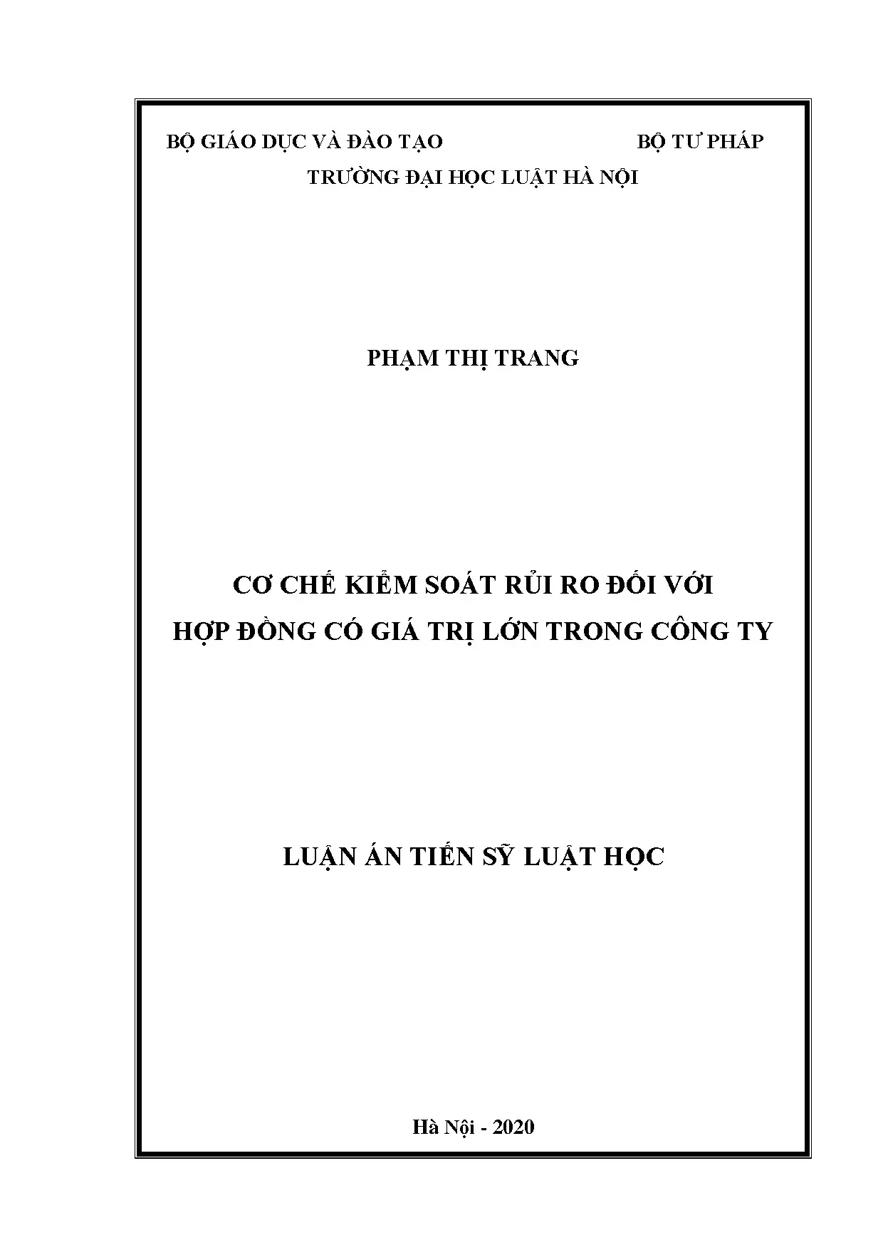 Cơ chế kiểm soát rủi ro hợp đồng giá trị lớn trong công ty