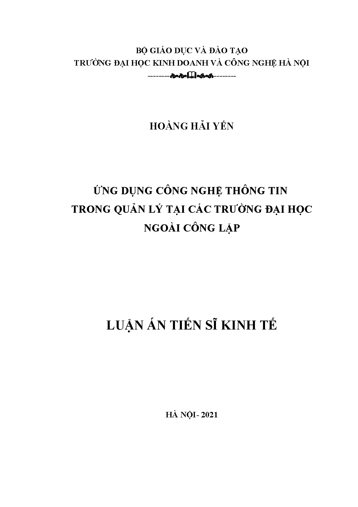 Luận án tiến sĩ ứng dụng công nghệ thông tin trong quản lý c