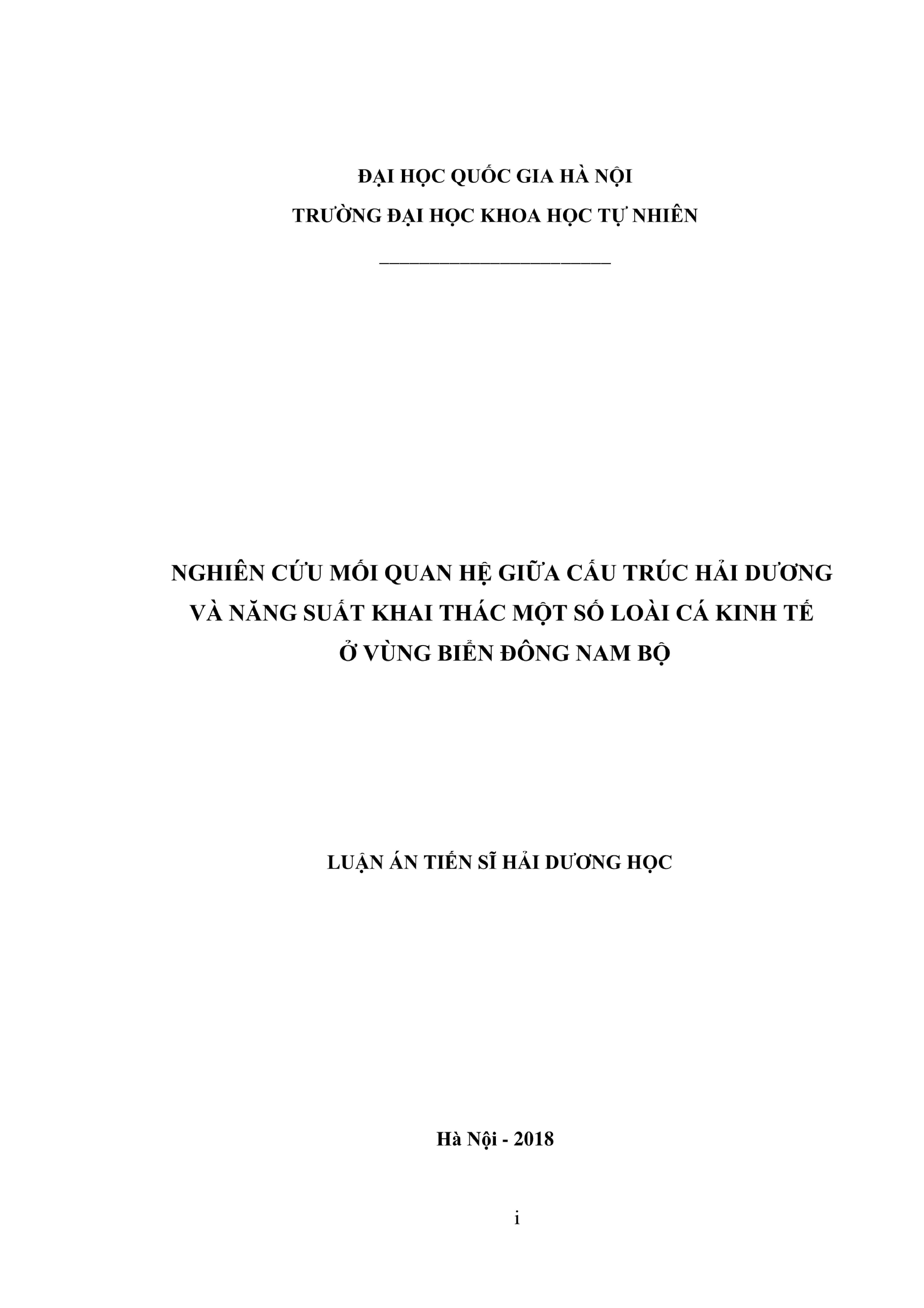 Luận án tiến sĩ nghiên cứu mối quan hệ giữa cấu trúc hải dươ