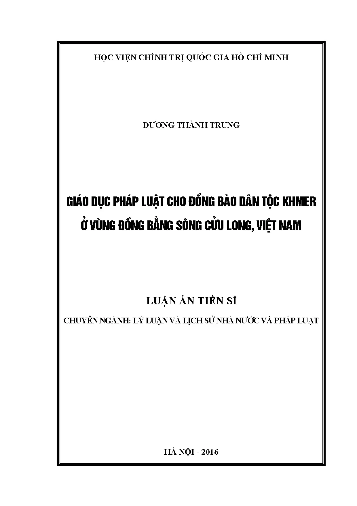 Giáo dục pháp luật cho đồng bào Khmer vùng ĐBSCL