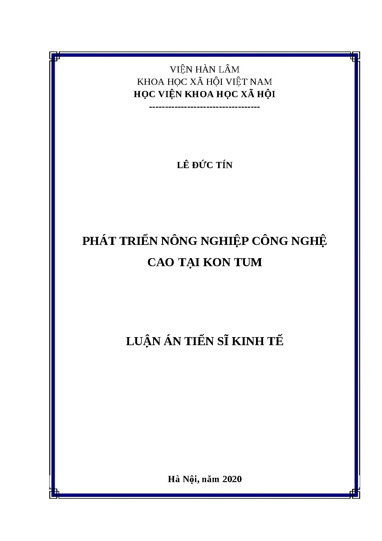 Phát triển nông nghiệp công nghệ cao tại tỉnh Kon Tum