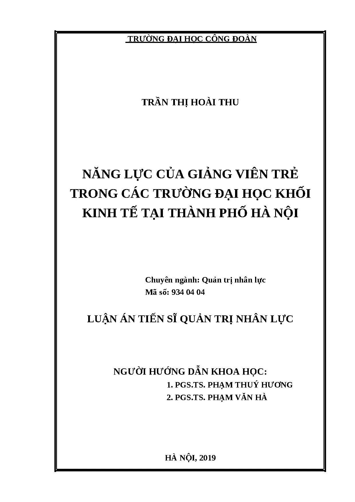 Luận án tiến sĩ quản trị nhân lực full năng lực của giảng vi