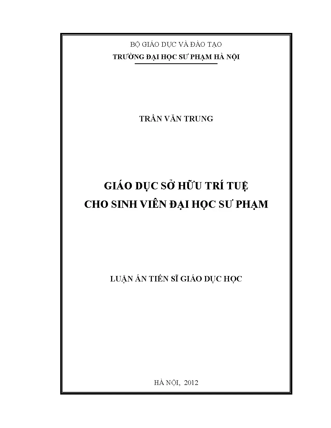Giáo dục sở hữu trí tuệ cho sinh viên đại học sư phạm