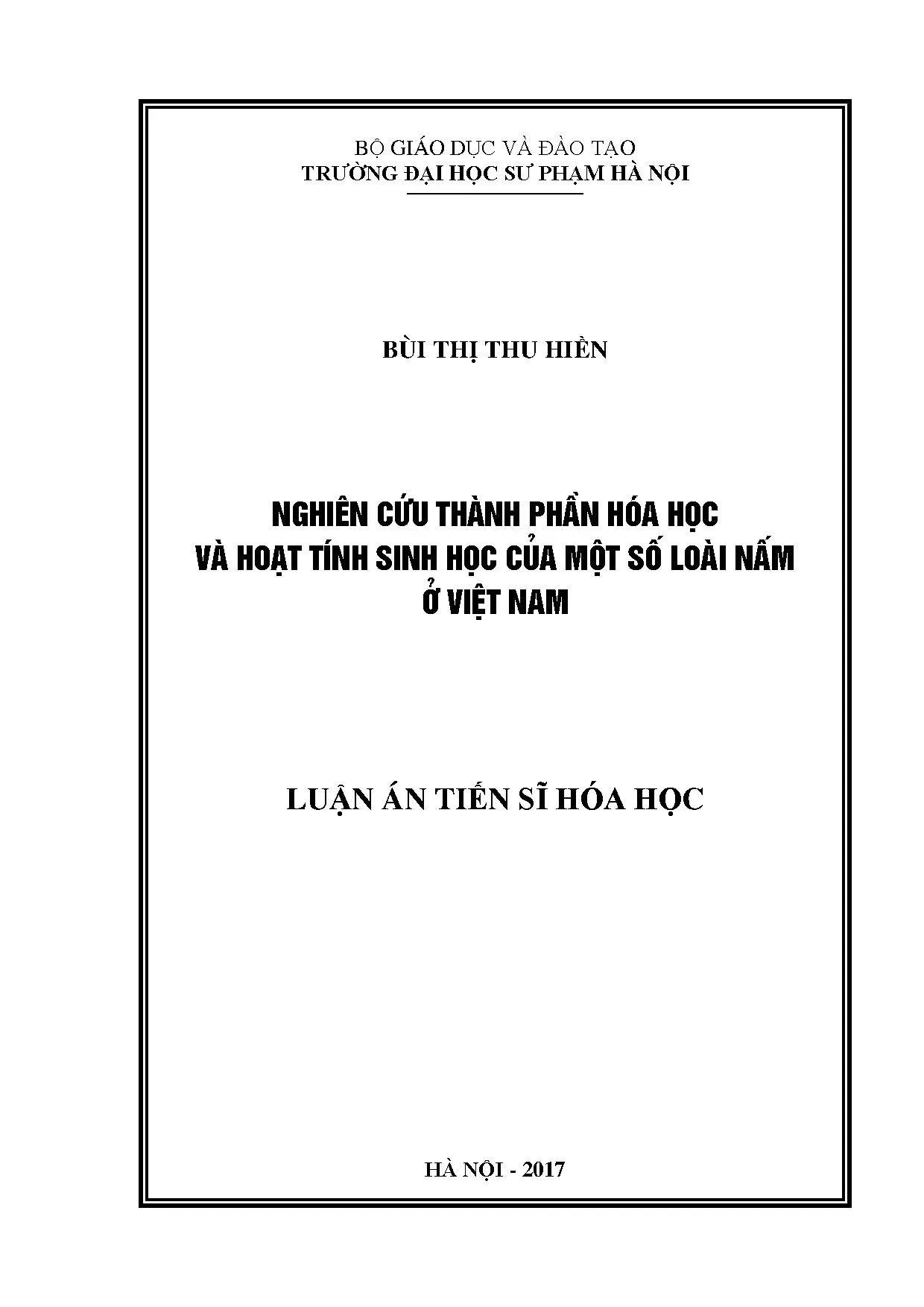 Thành phần hóa học và hoạt tính sinh học của nấm ở Việt Nam
