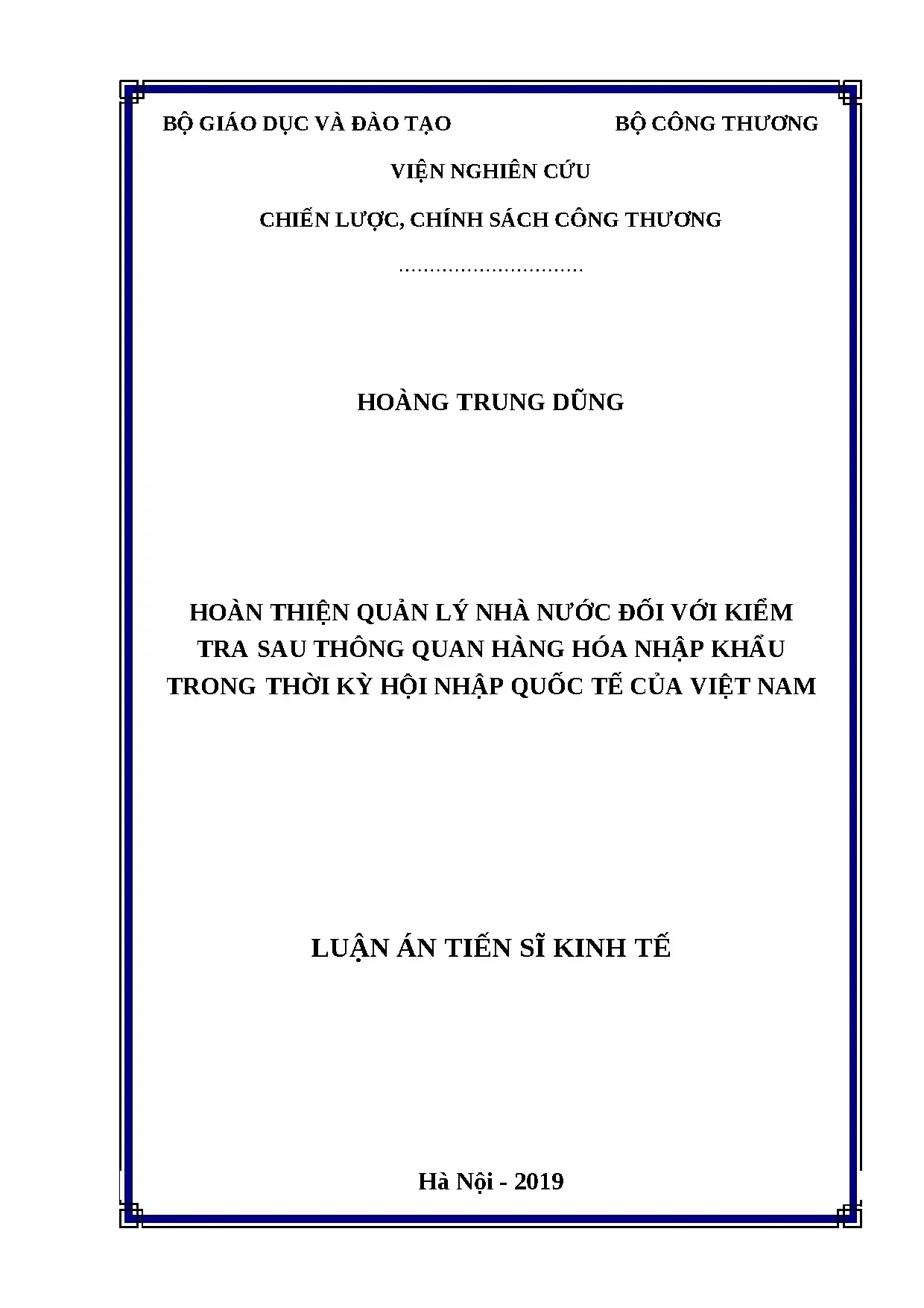 Luận án tiến sĩ kinh doanh thương mại full hoàn thiện quản l
