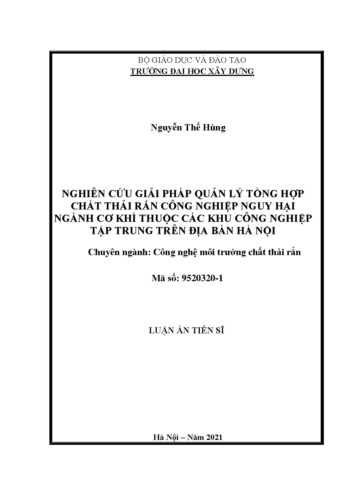 Luận án tiến sĩ nghiên cứu giải pháp tổng hợp quản lý chất t