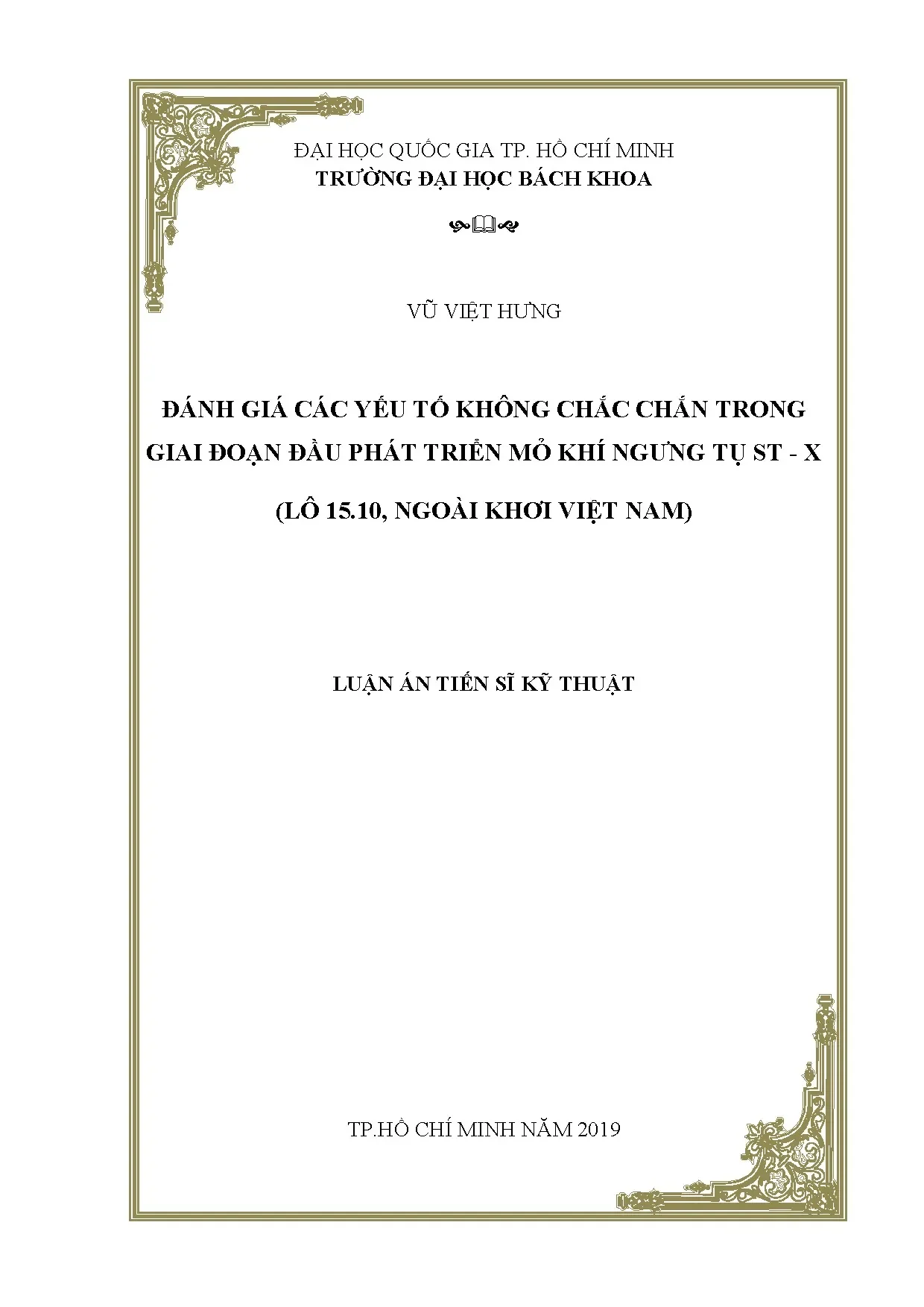 Đánh giá yếu tố không chắc chắn mỏ khí ST-X Lô 15.10 Việt Nam