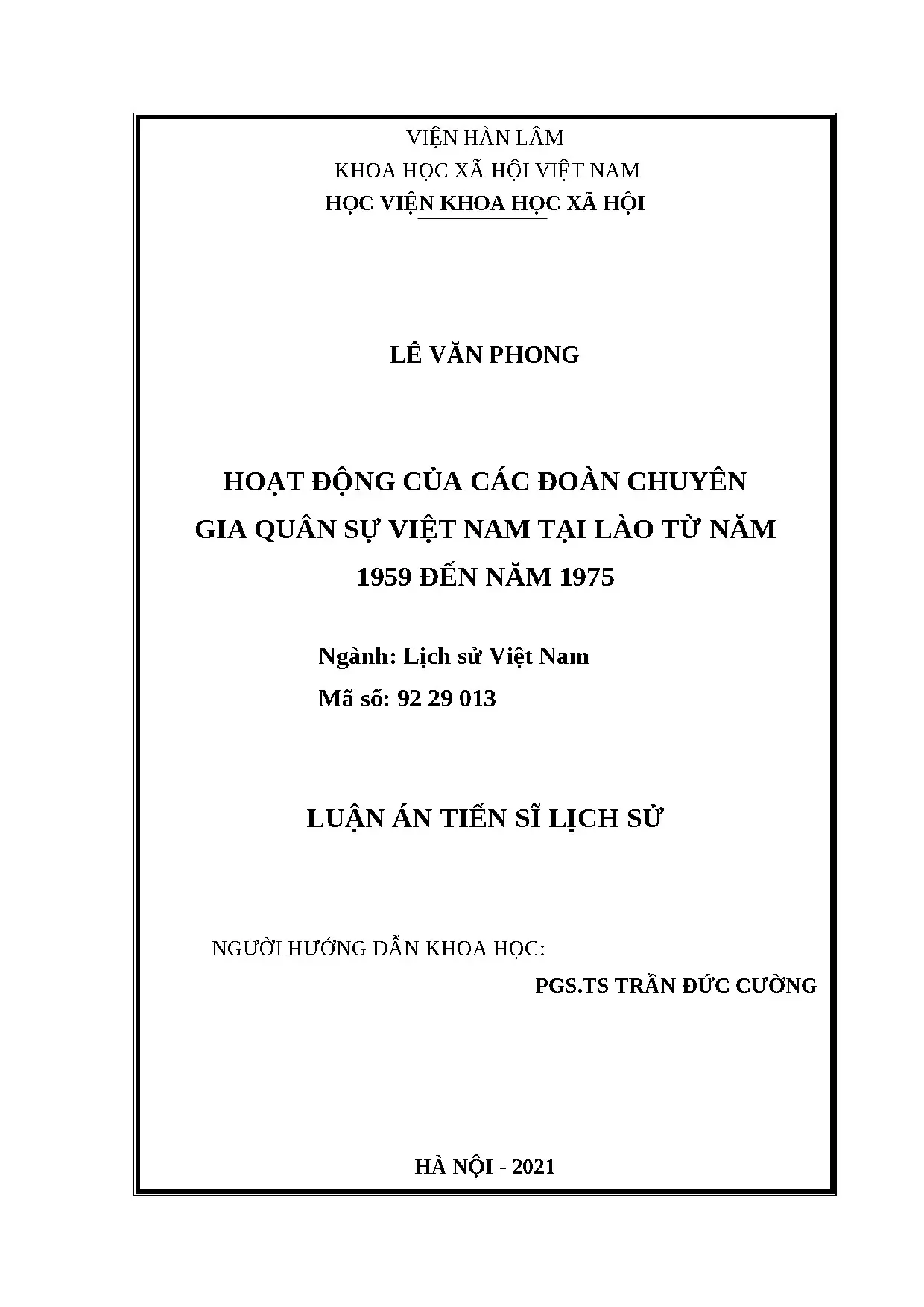 Hoạt động chuyên gia quân sự Việt Nam tại Lào (1959-1975)