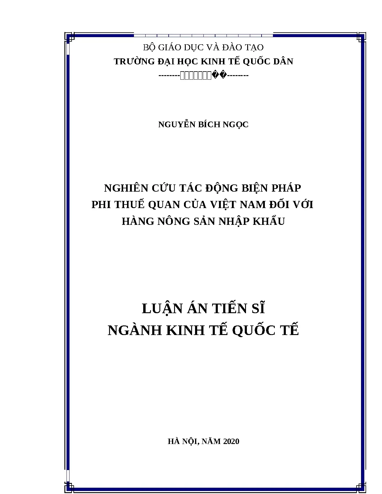Luận án tiến sĩ kinh tế quốc tế full nghiên cứu tác động biệ