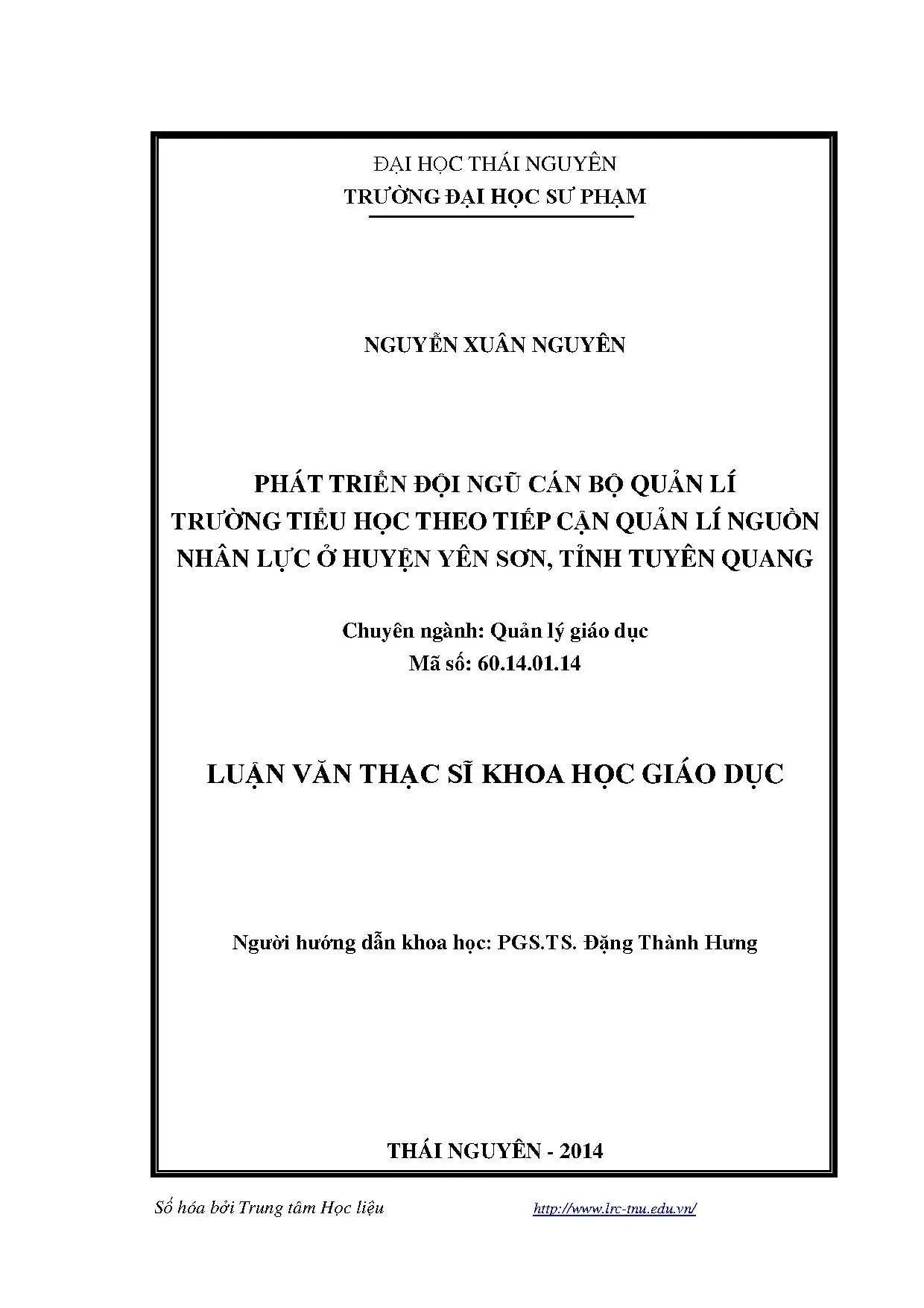 Phát triển đội ngũ cán bộ quản lí trường tiểu học theo tiếp