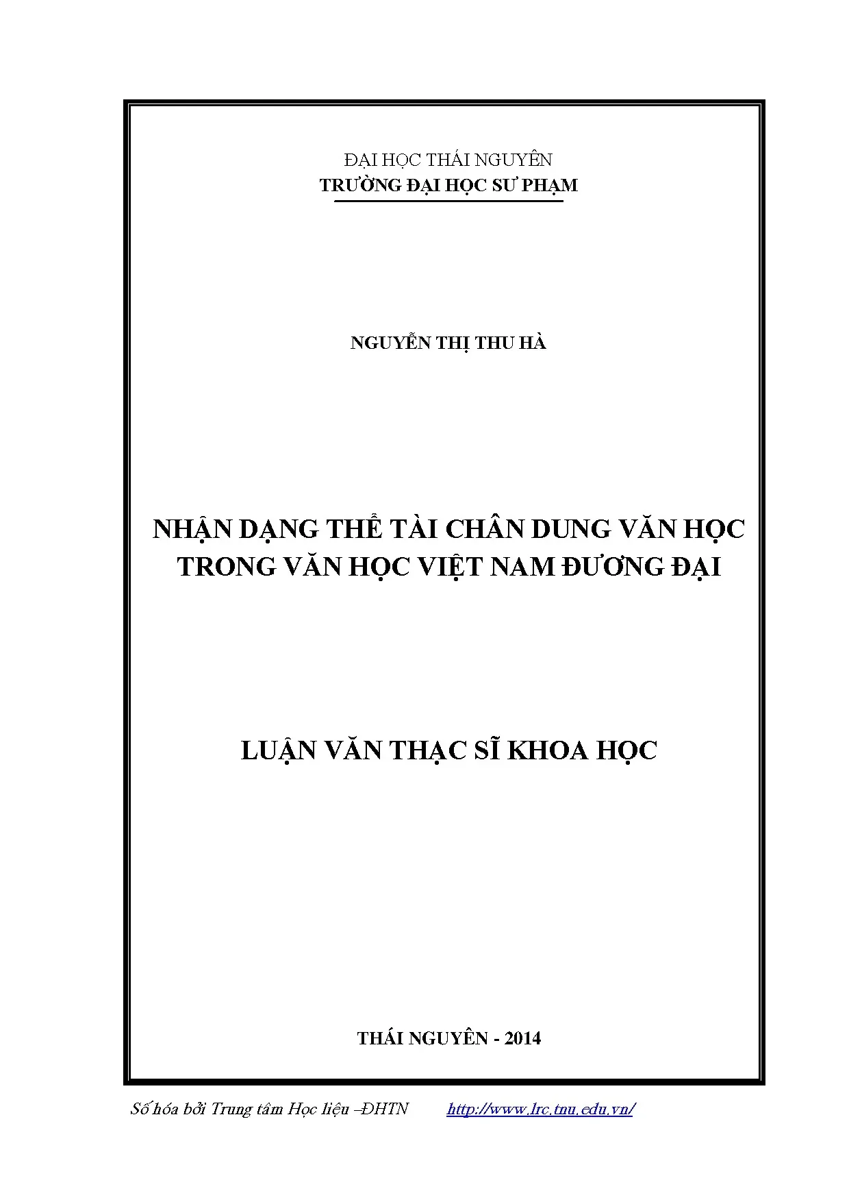 Nhận dạng thể tài chân dung văn học trong văn học việt nam đ