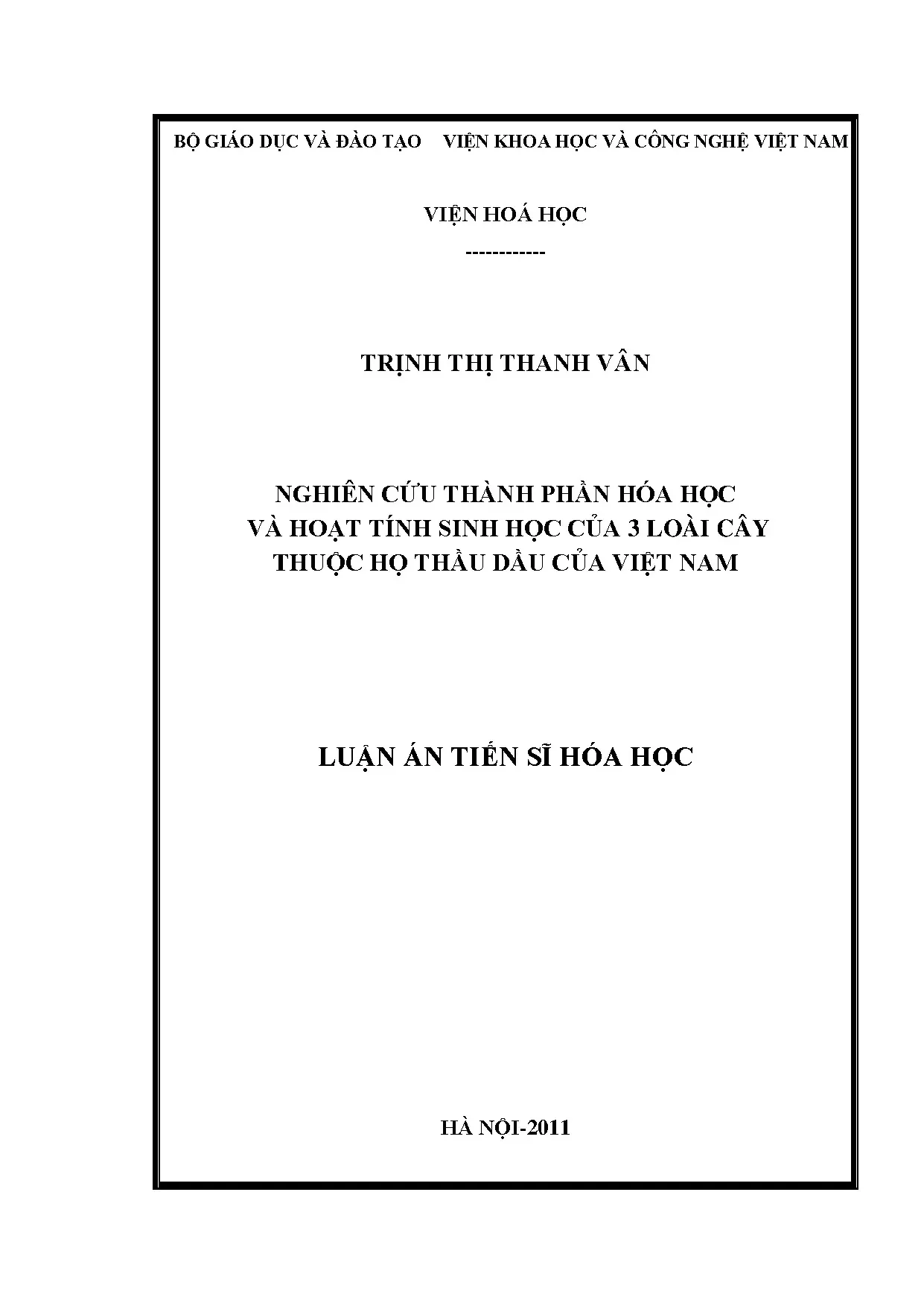 Nghiên cứu Hoá học & Sinh học cây Họ Thầu Dầu Việt Nam