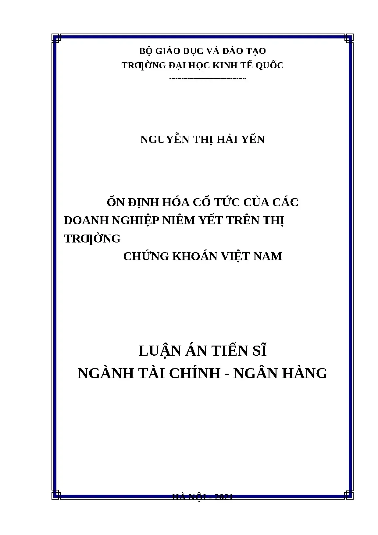 Ổn định hóa cổ tức DNNY trên TTCK Việt Nam