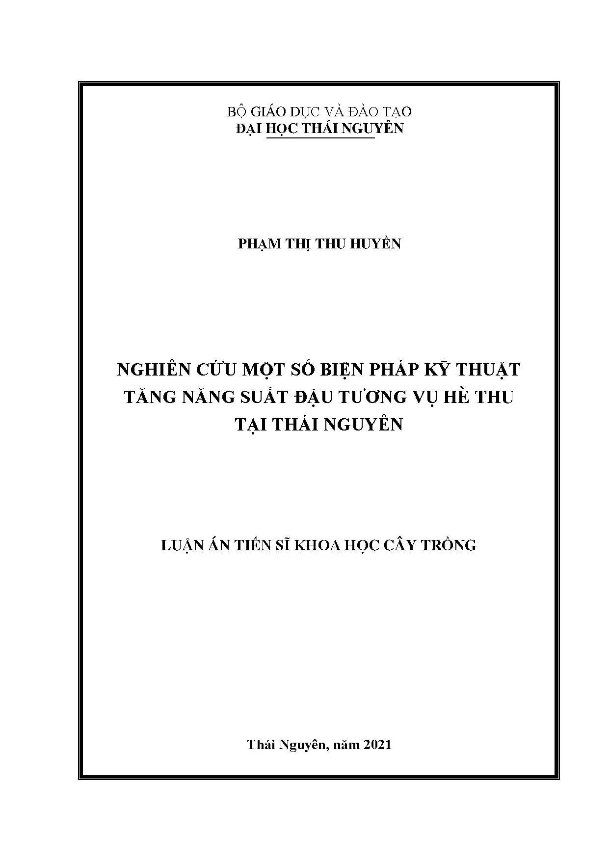 Luận án tiến sĩ khoa học cây trồng nghiên cứu một số biện ph