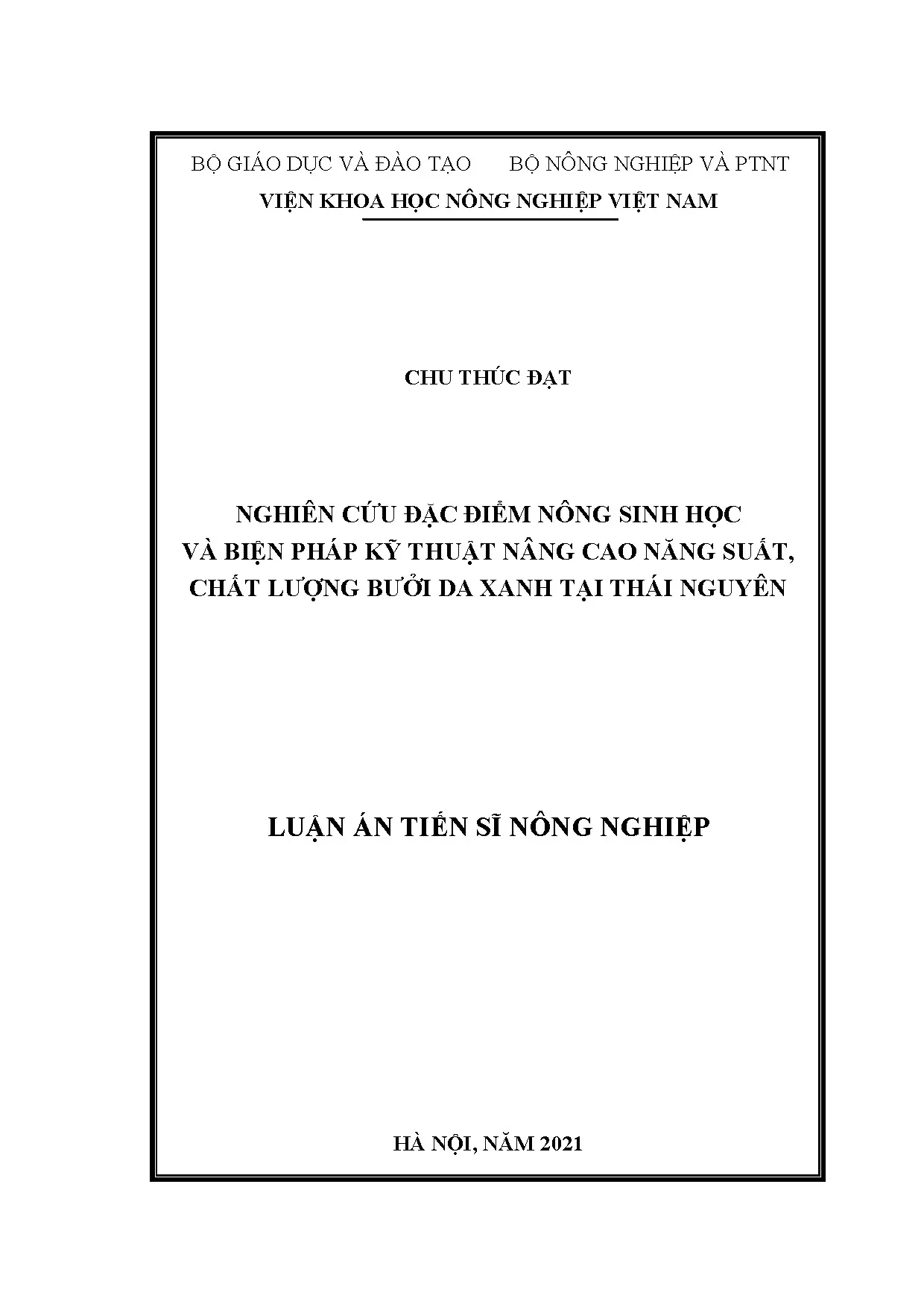 Nâng cao năng suất, chất lượng bưởi da xanh Thái Nguyên