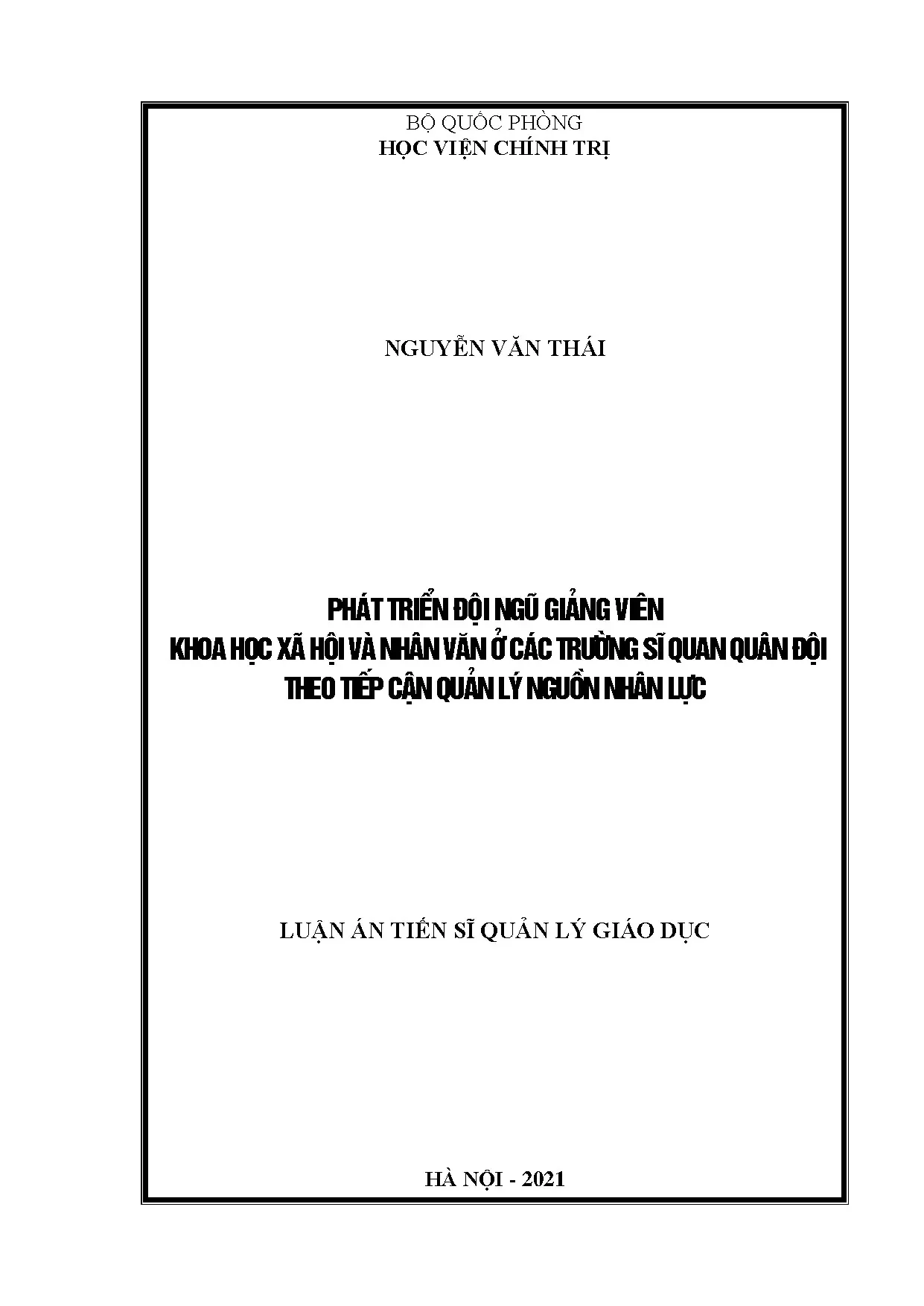 Phát triển giảng viên KHXH&NV ở các trường sĩ quan quân đội