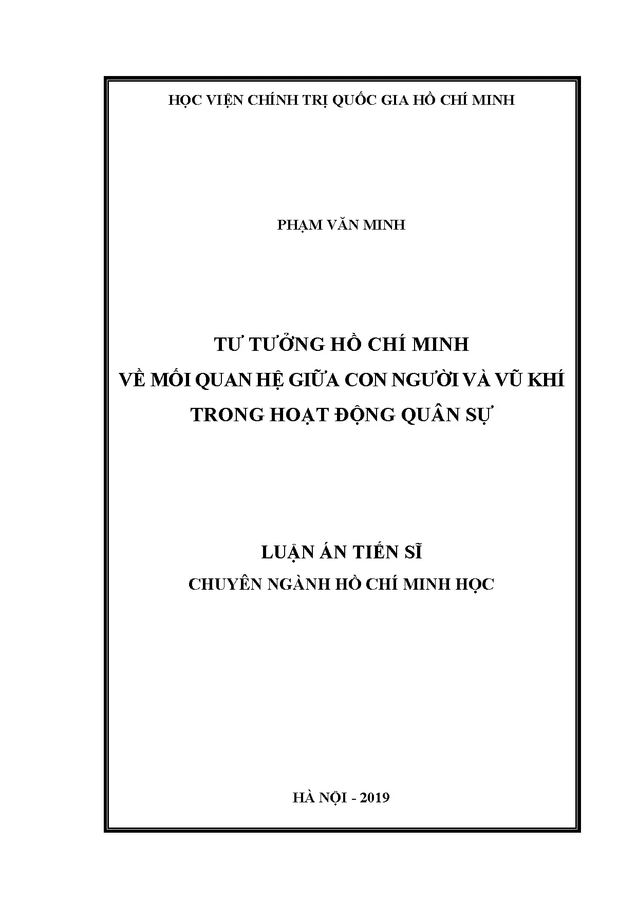 Tư tưởng Hồ Chí Minh: Con người và Vũ khí trong Quân sự