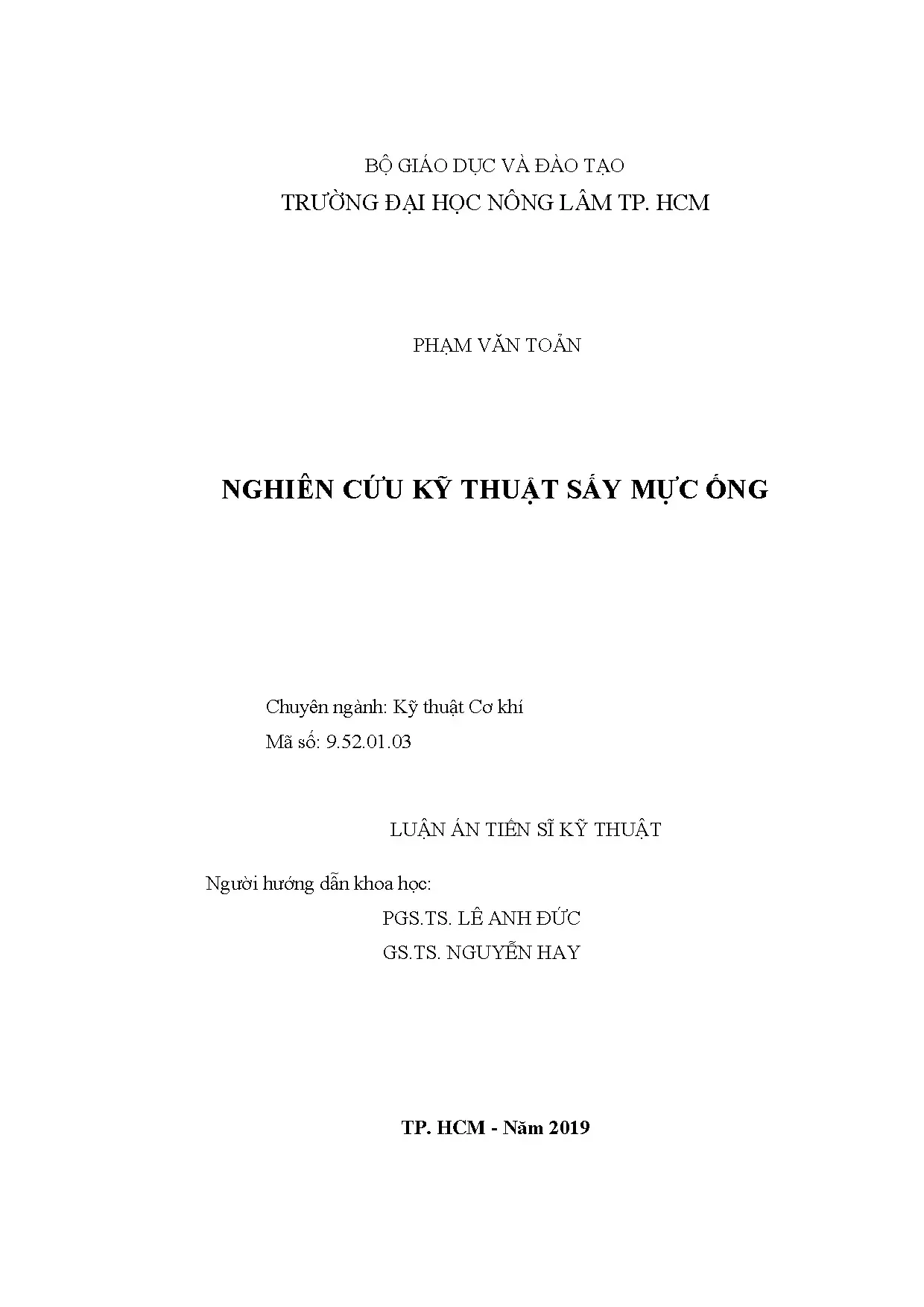Luận án tiến sĩ kỹ thuật nghiên cứu kỹ thuật sấy mực ống