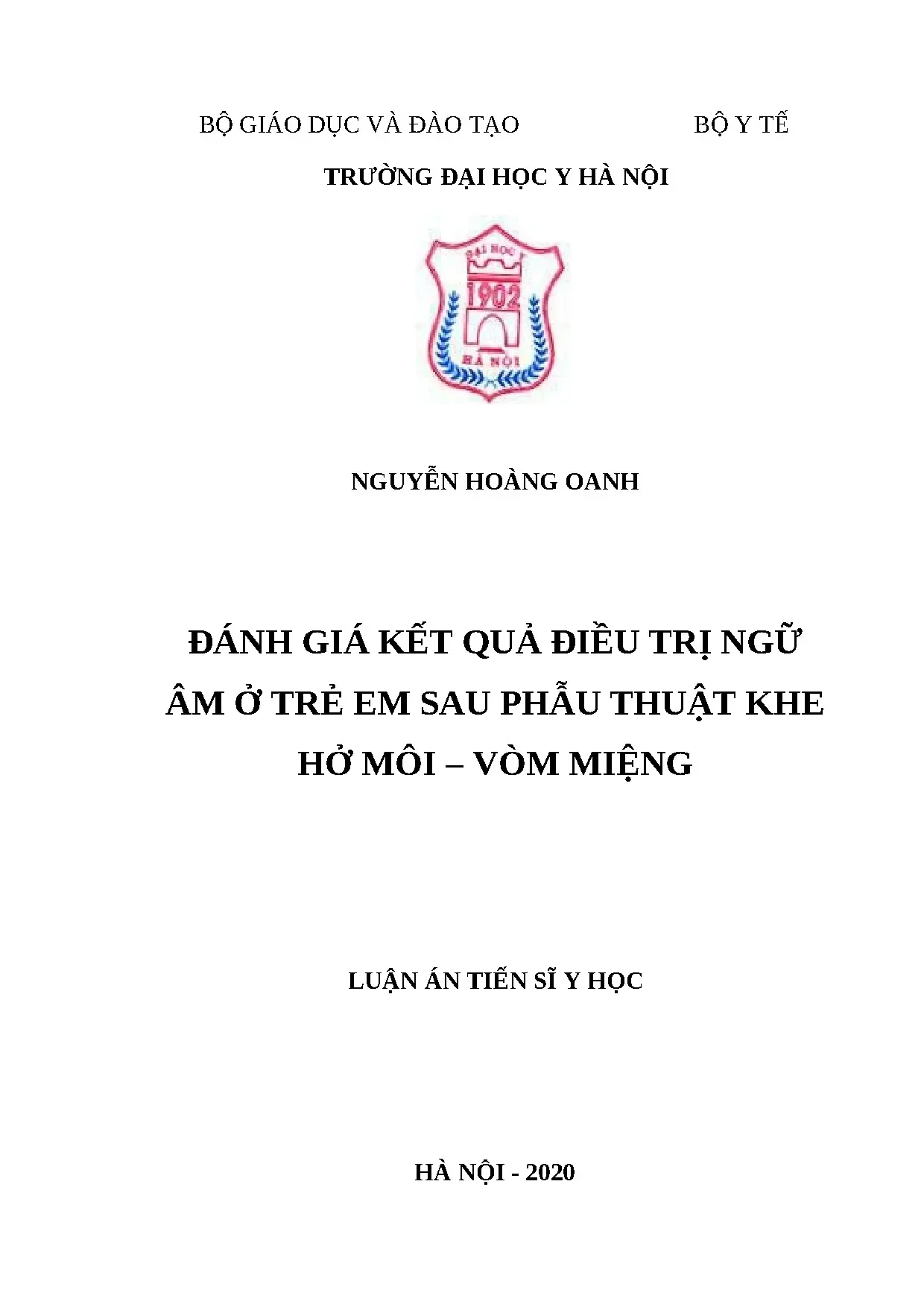 Luận án tiến sĩ đánh giá kết quả điều trị ngữ âm ở trẻ em sa