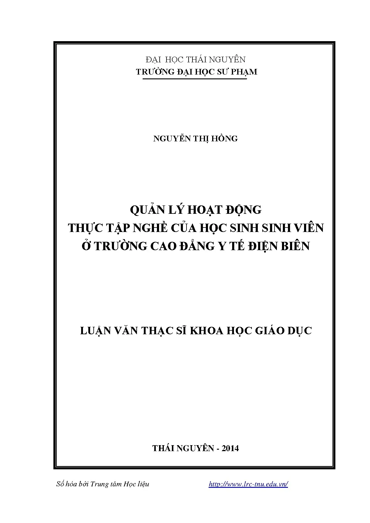 Quản lý hoạt động thực tập nghề của học sinh sinh viên ở trư