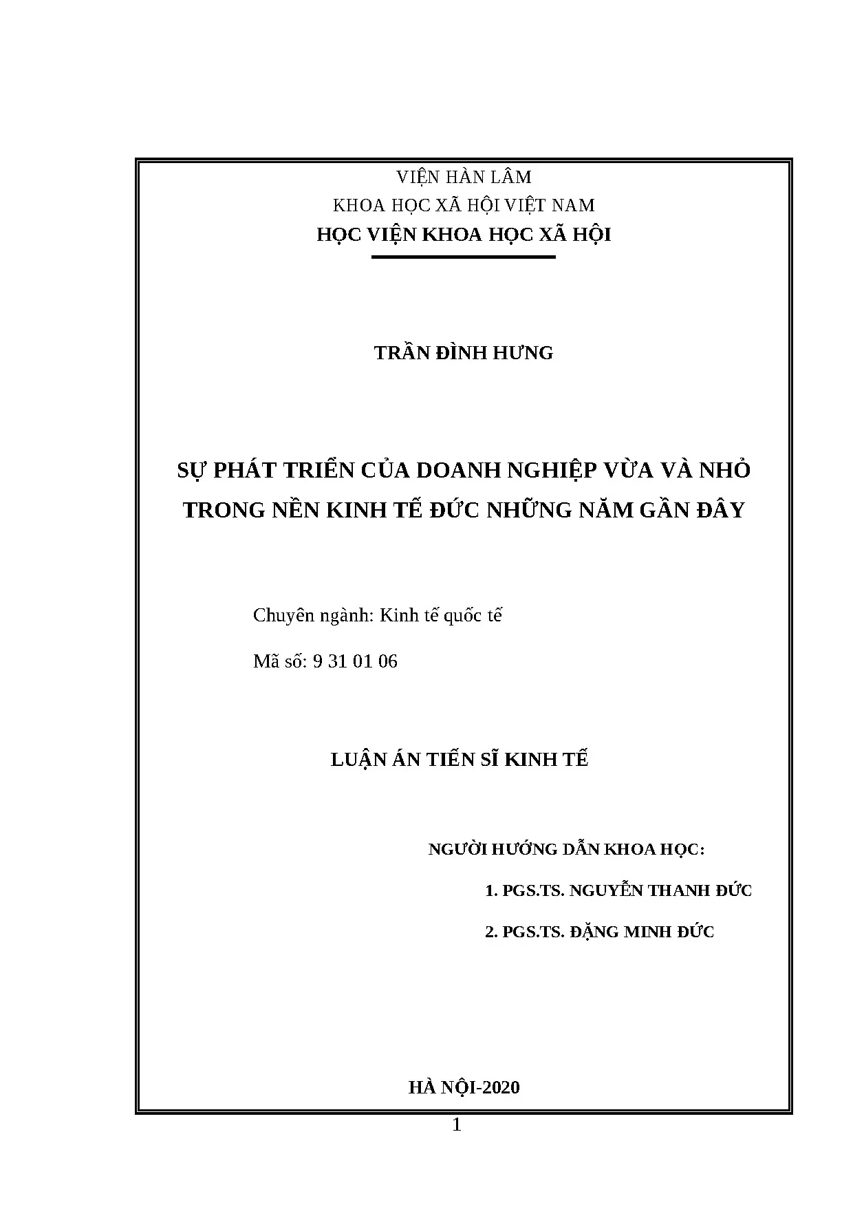 Luận án tiến sĩ kinh tế quốc tế full sự phát triển của doanh