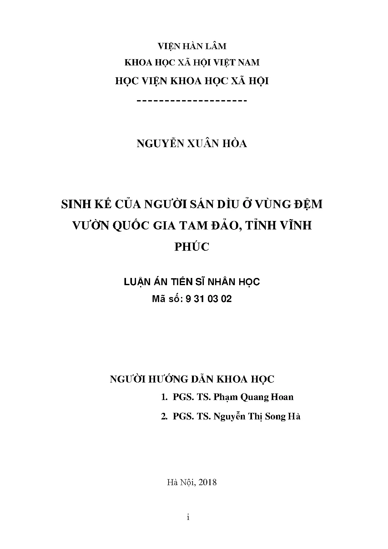 Sinh kế người Sán Dìu vùng đệm Vườn Quốc gia Tam Đảo