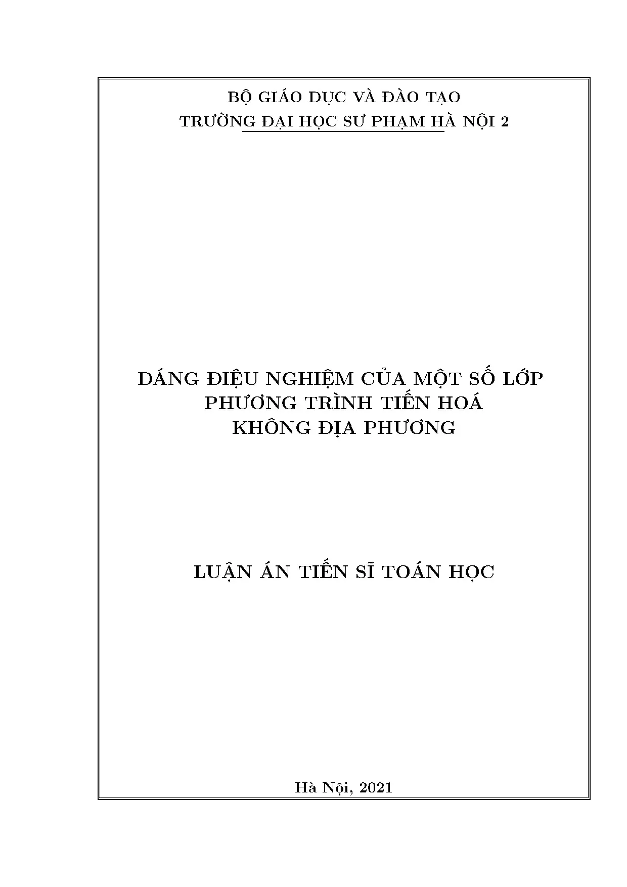 Dáng điệu nghiệm phương trình tiến hoá không địa phương