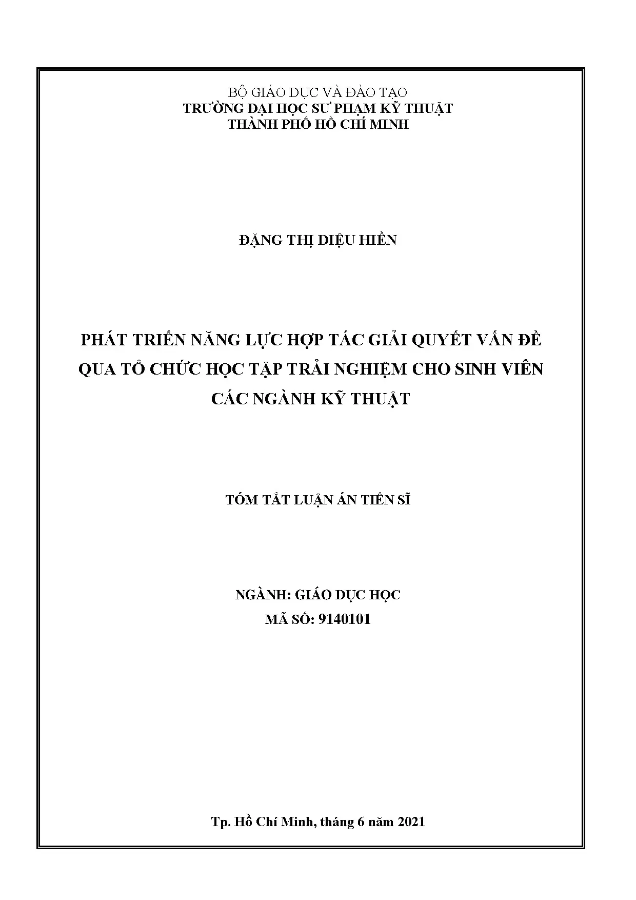 Phát triển năng lực hợp tác giải quyết vấn đề cho sinh viên kỹ thuật