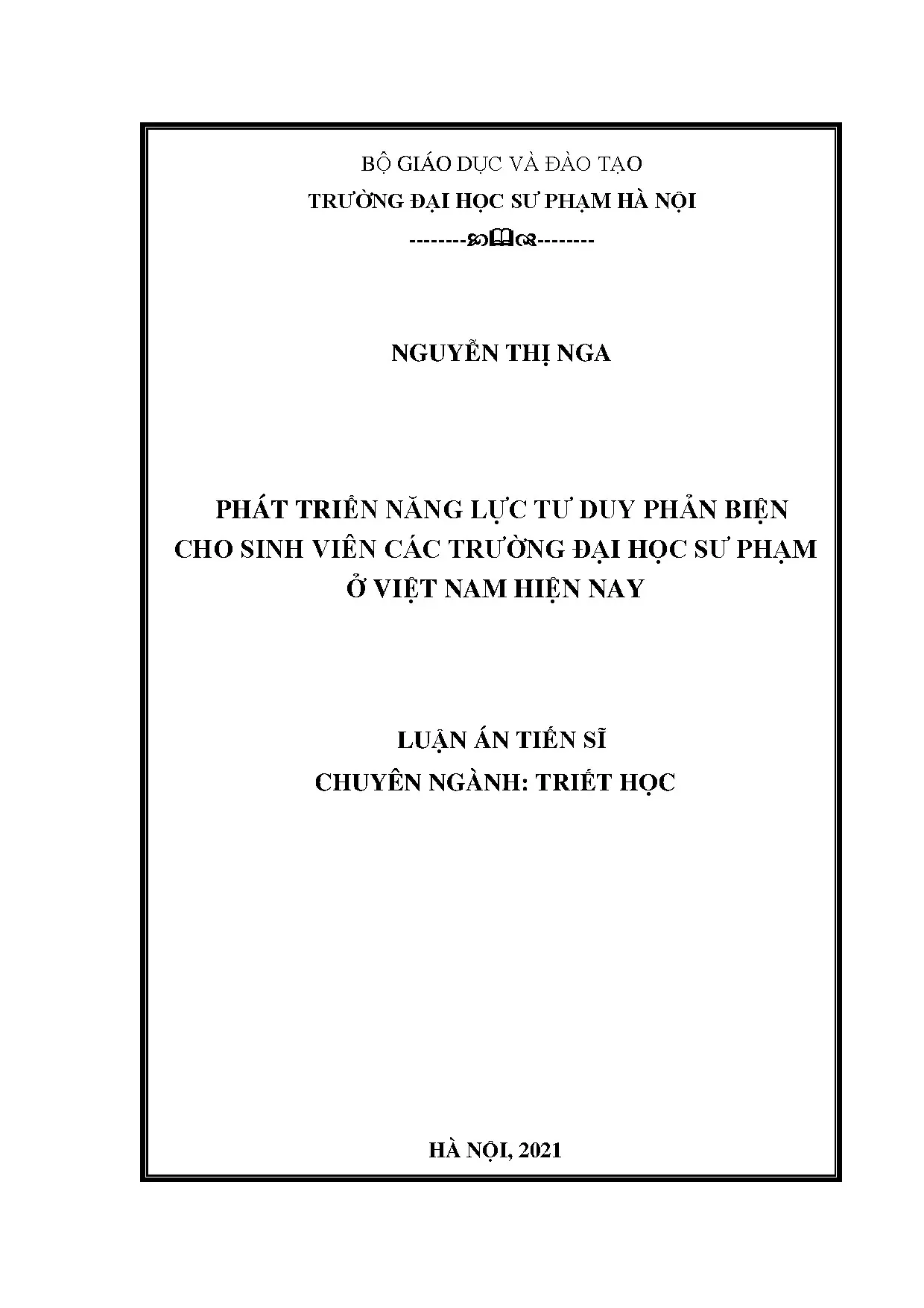 Phát triển tư duy phản biện cho sinh viên sư phạm Việt Nam
