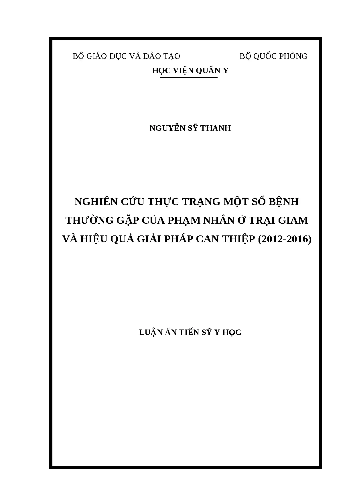 Thực trạng bệnh phạm nhân trại giam & hiệu quả giải pháp