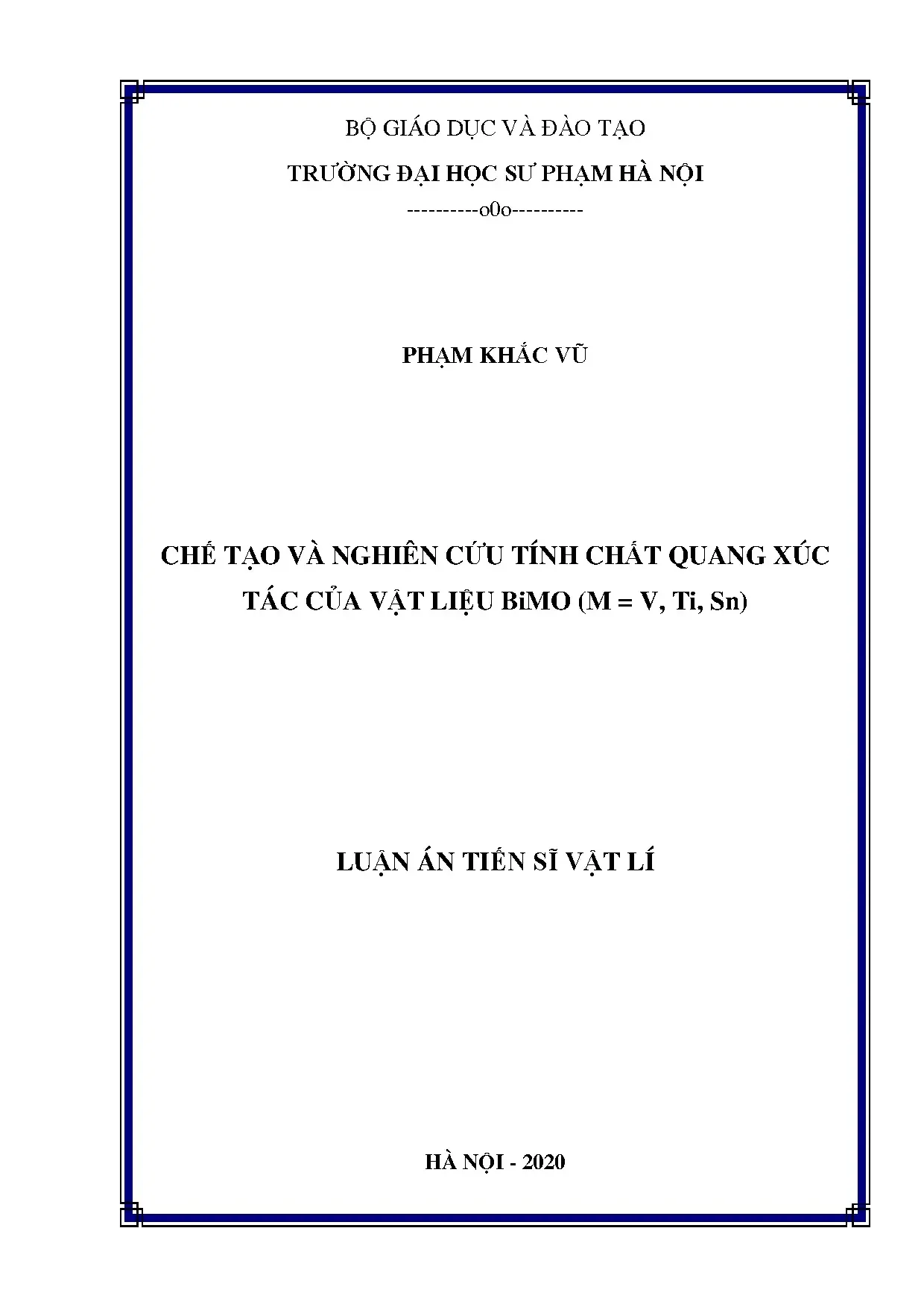 Luận án tiến sĩ vật lý chế tạo và nghiên cứu tính chất quang