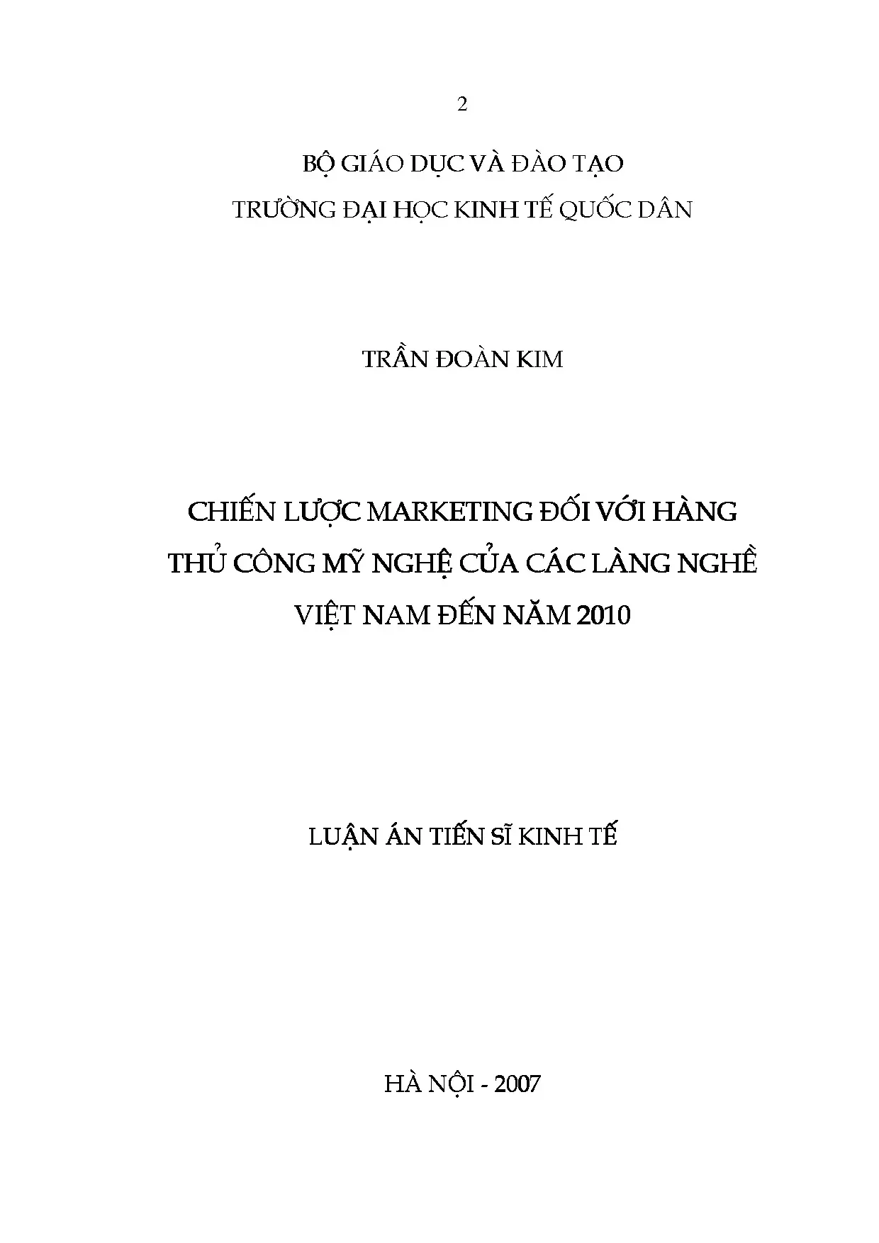 Chiến lược Marketing Hàng Thủ công Mỹ nghệ Làng nghề Việt Nam