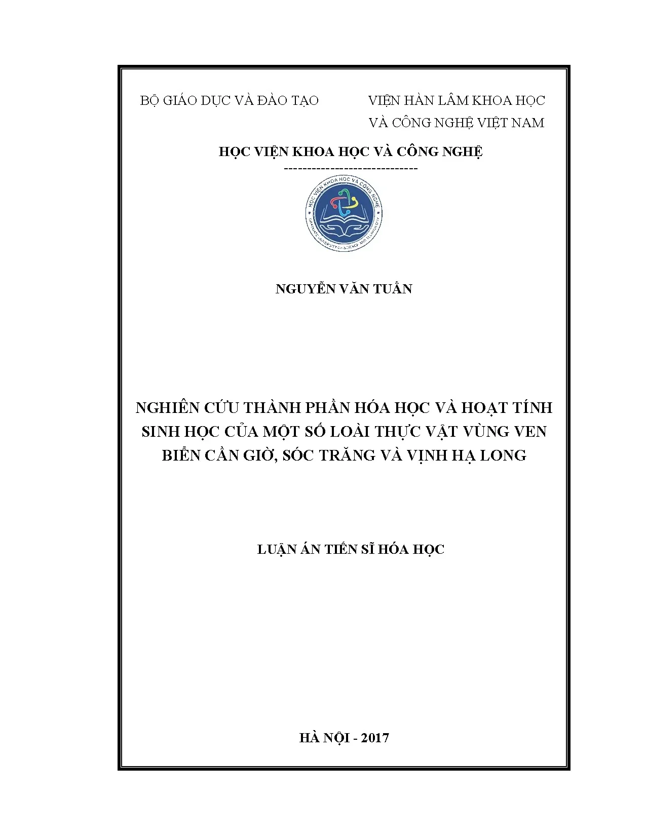 Thành phần hóa học & hoạt tính sinh học thực vật ven biển Cần Giờ, Sóc Trăng