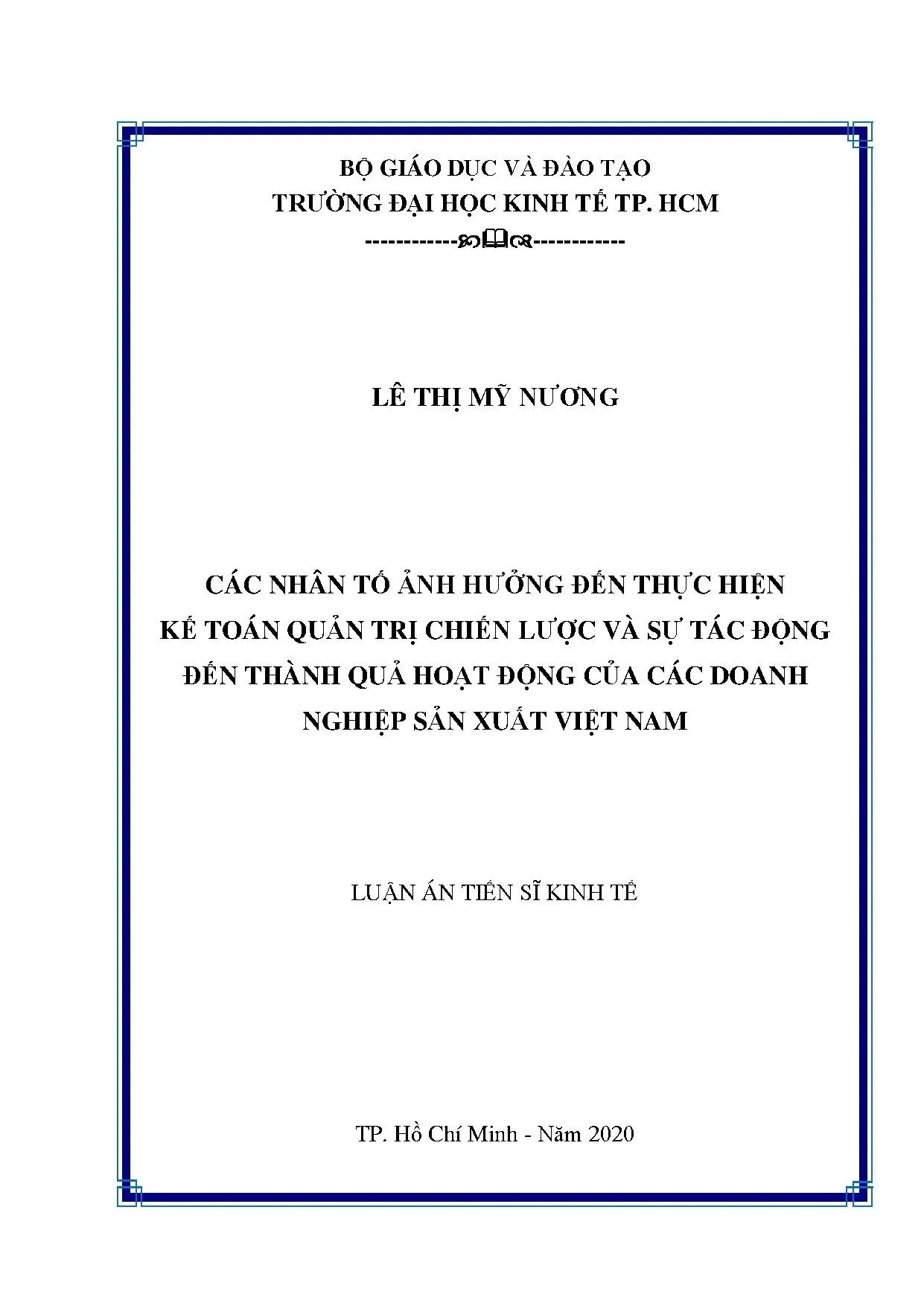 Kế toán quản trị chiến lược: Tác động đến hiệu quả DNN sản xuất VN