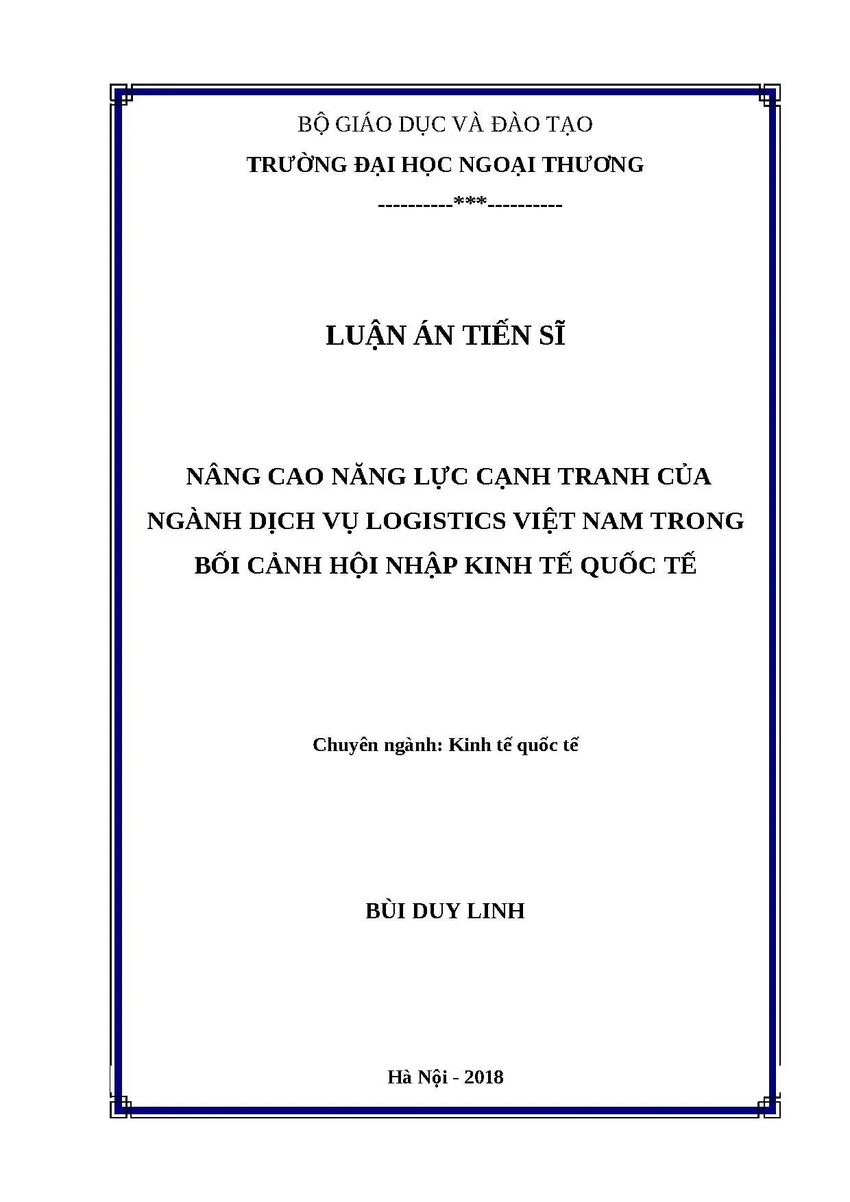 Nâng cao năng lực cạnh tranh logistics Việt Nam hội nhập quốc tế