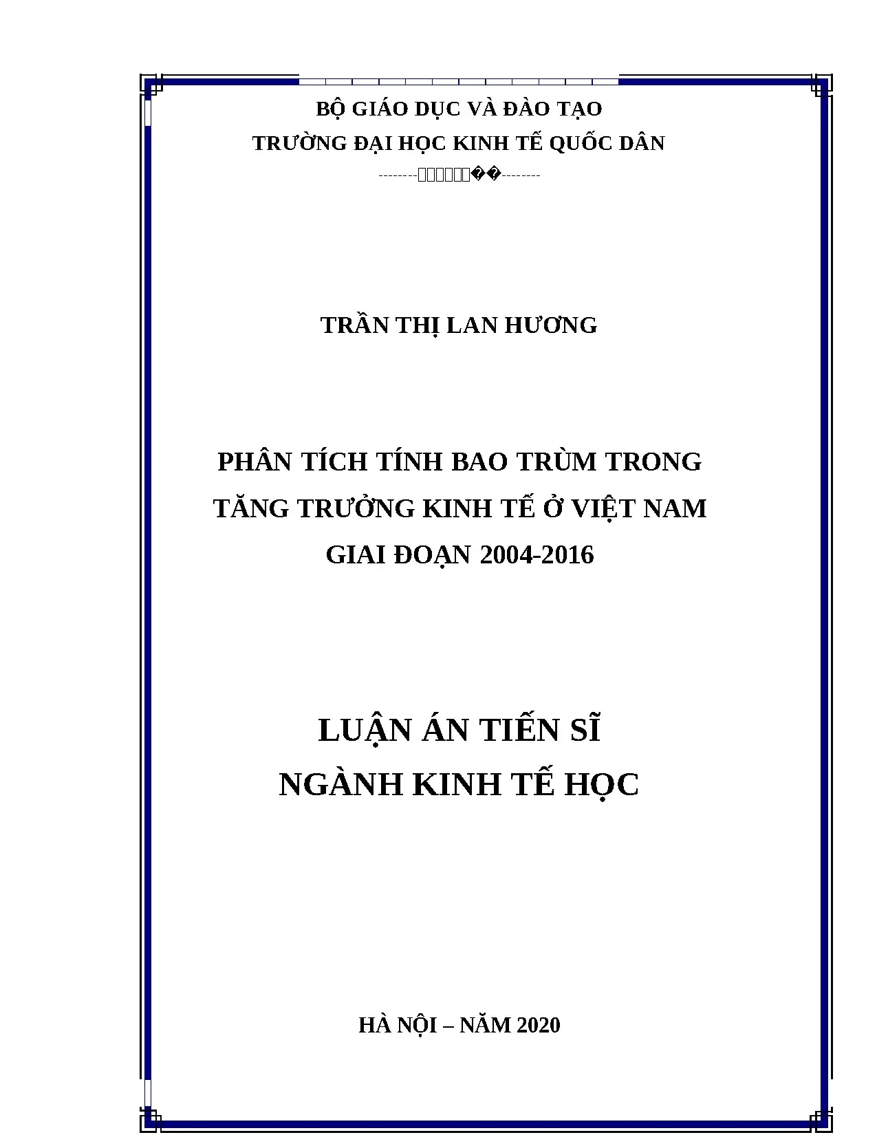 Phân tích tăng trưởng bao trùm ở Việt Nam 2004-2016