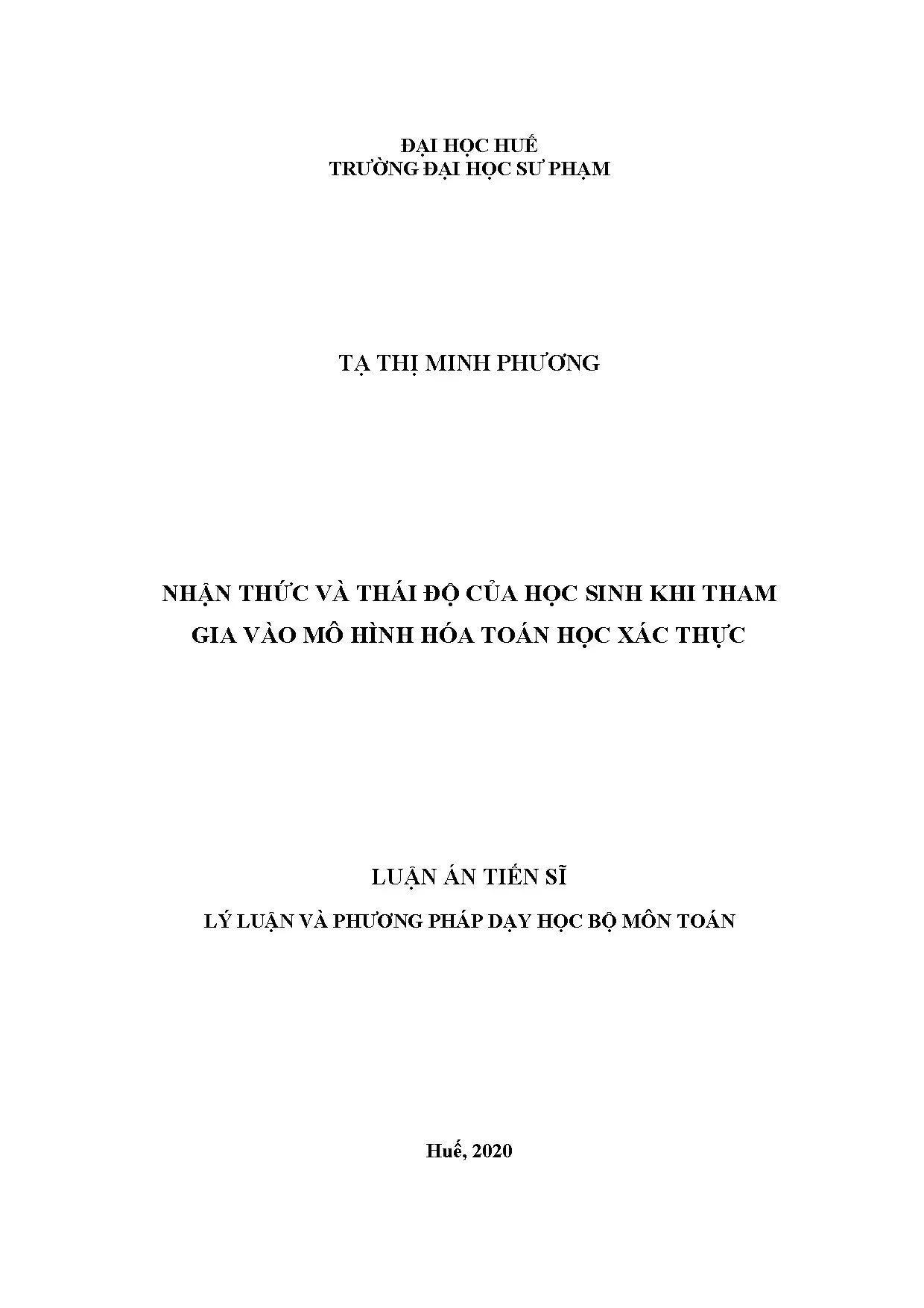 Nhận thức và thái độ của học sinh khi tham gia vào mô hình h