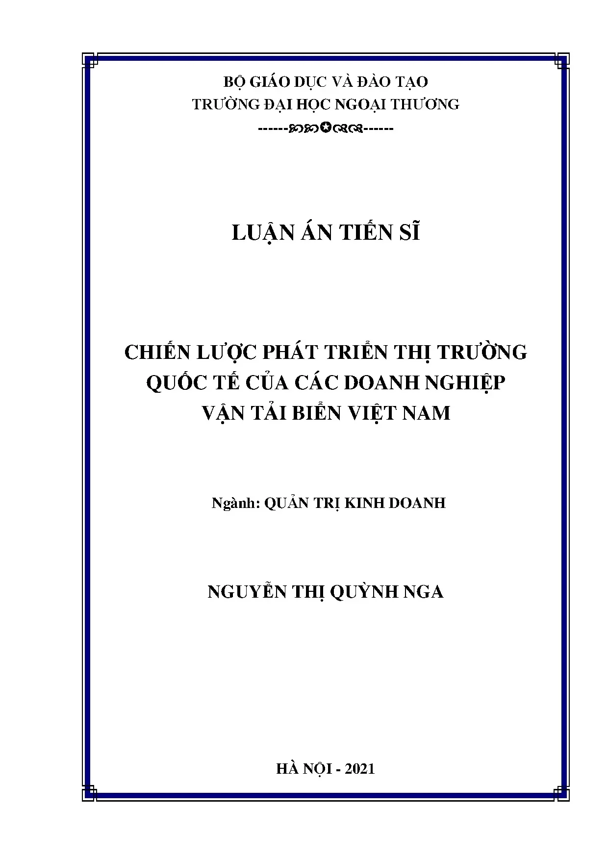 Luận án chiến lược phát triển thị trường quốc tế của các doa