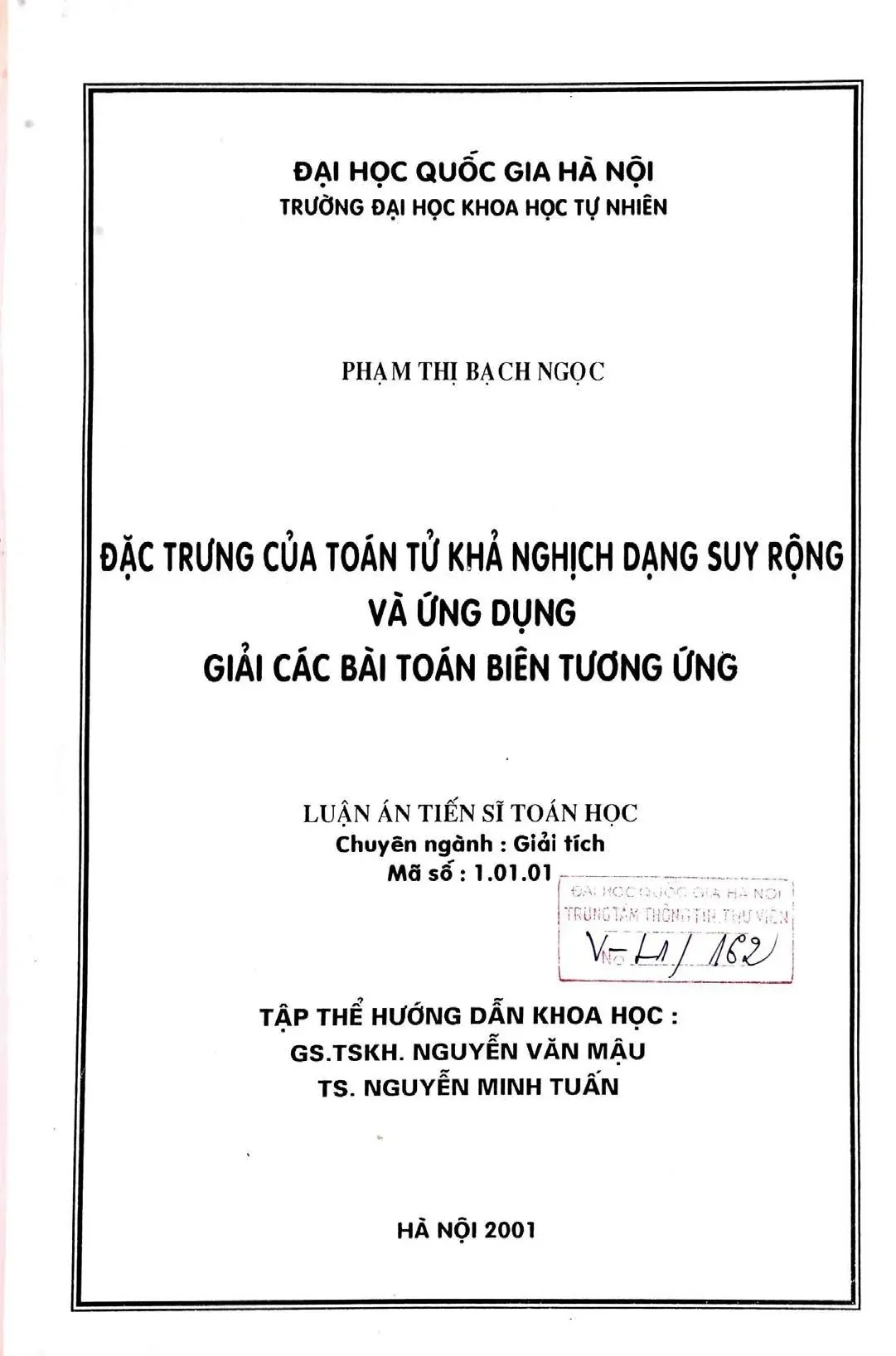 Toán tử khả nghịch suy rộng và ứng dụng