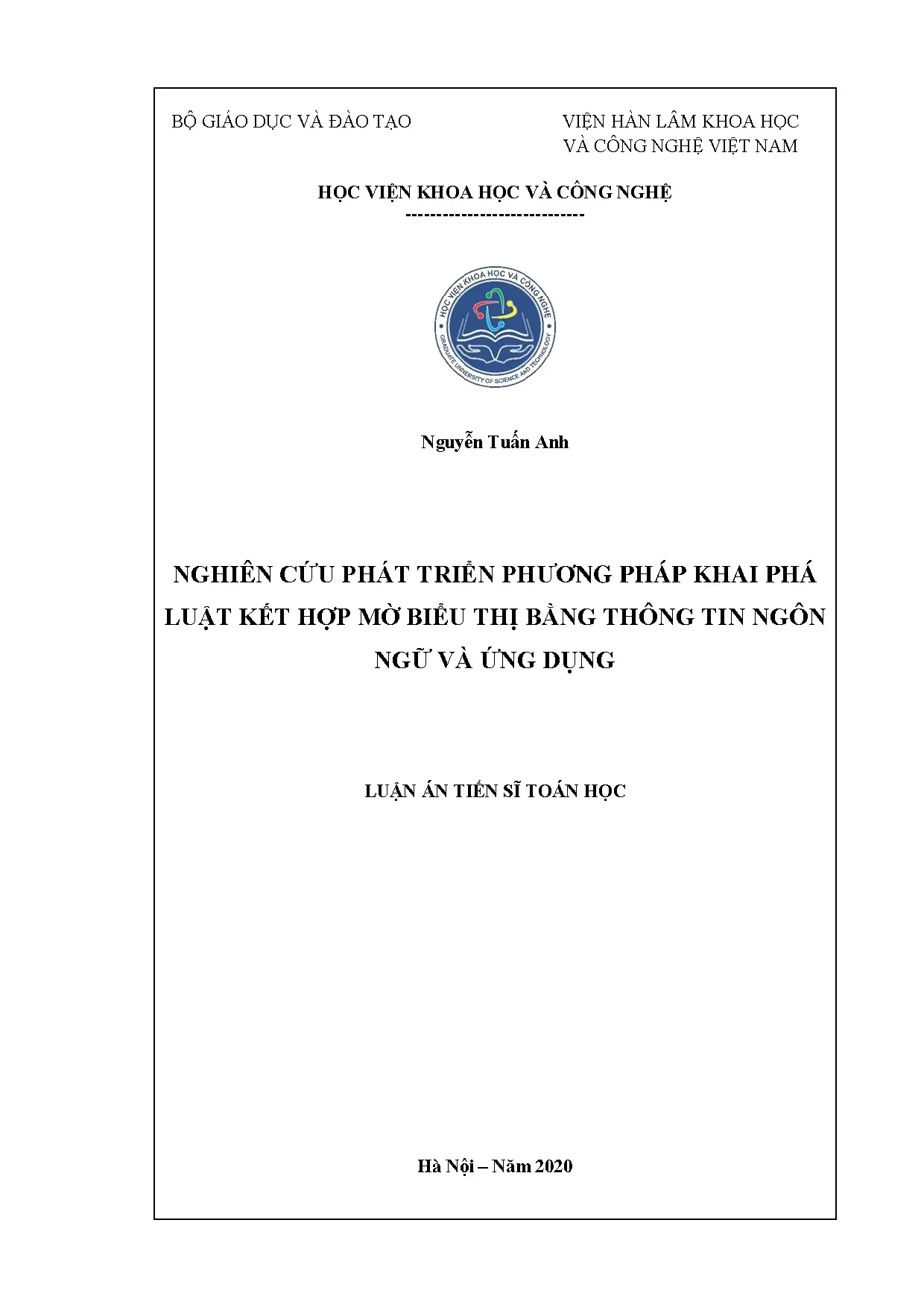 Luận án tiến sĩ toán học nghiên cứu phát triển phương pháp k