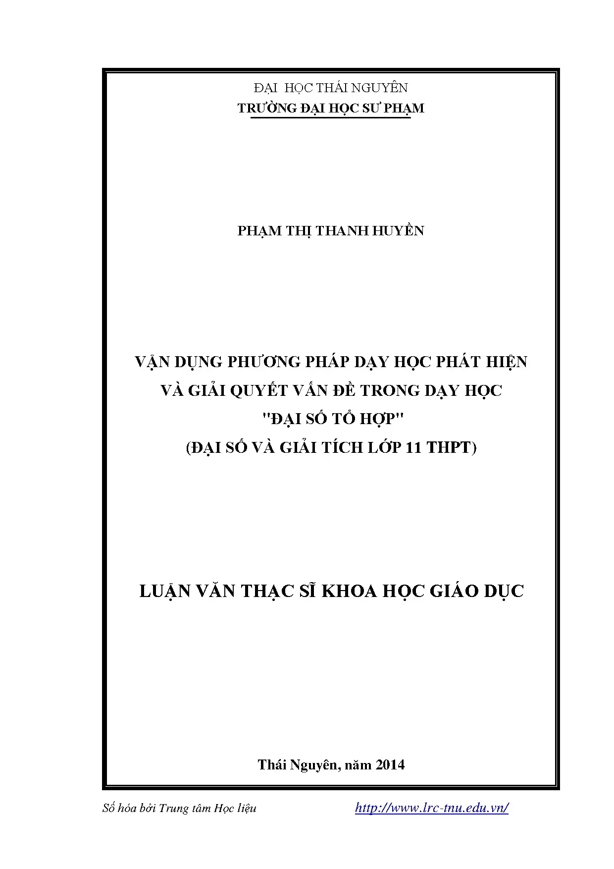 Vận dụng phương pháp dạy học phát hiện và giải quyết vấn đề