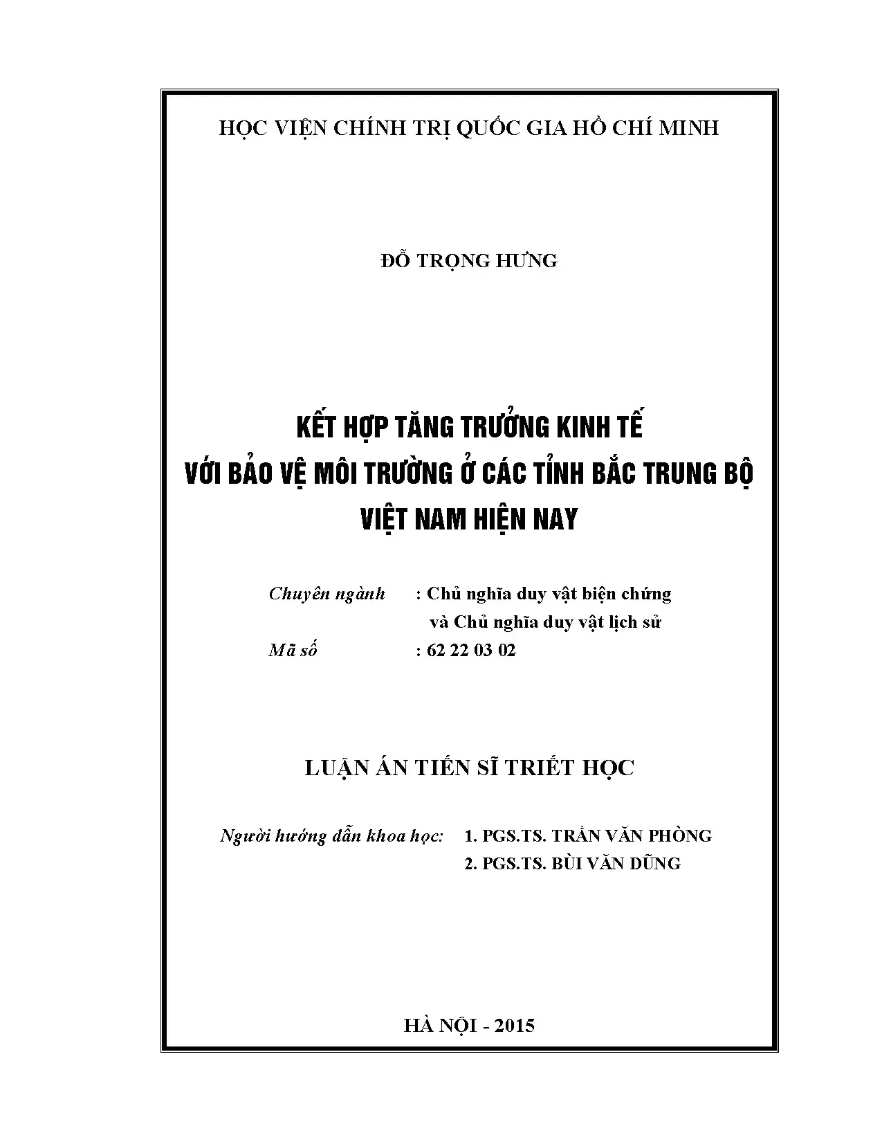 Kết hợp Tăng trưởng Kinh tế & Bảo vệ Môi trường Bắc Trung Bộ