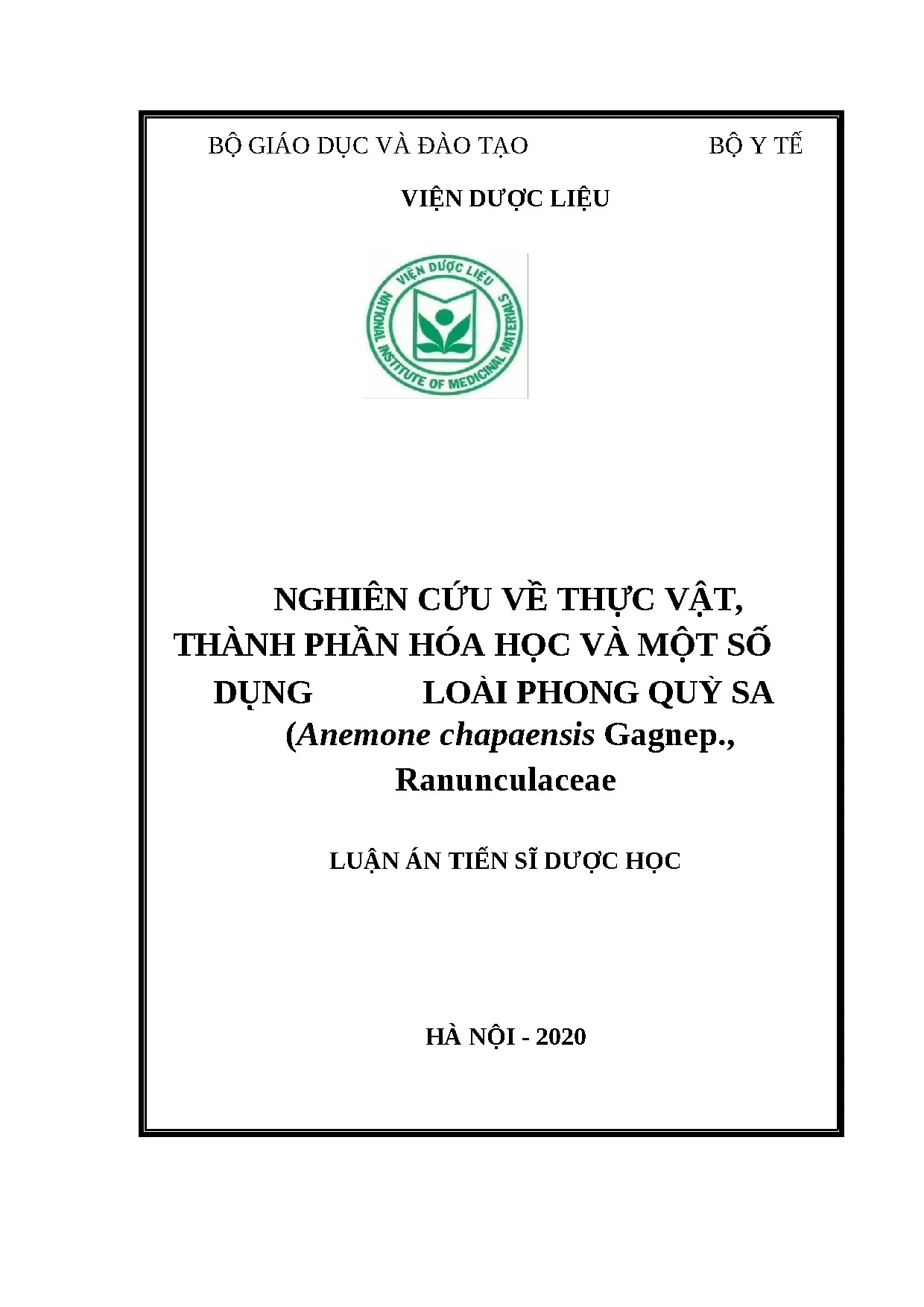 Phong Quỳ Sa Pa: Dược liệu, Hóa học & Tác dụng Sinh học