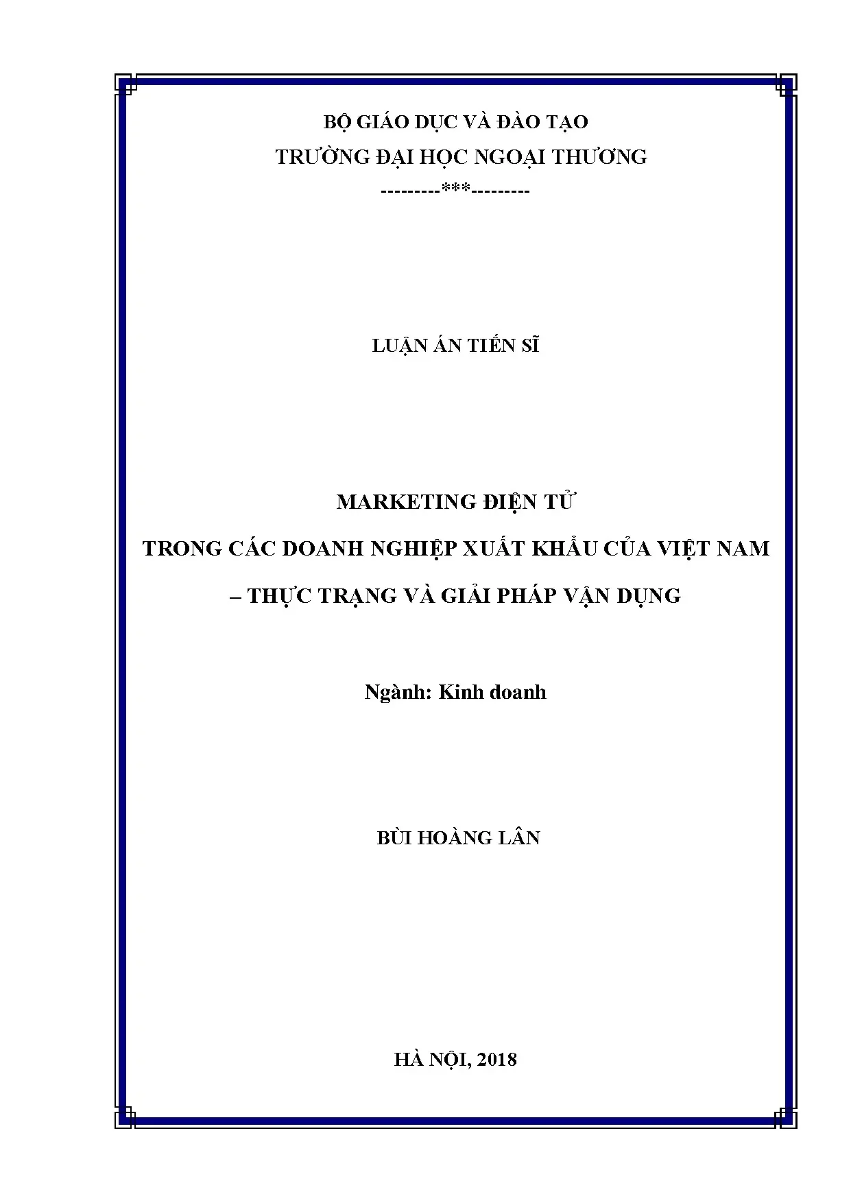 Marketing điện tử trong các doanh nghiệp xuất khẩu của việt
