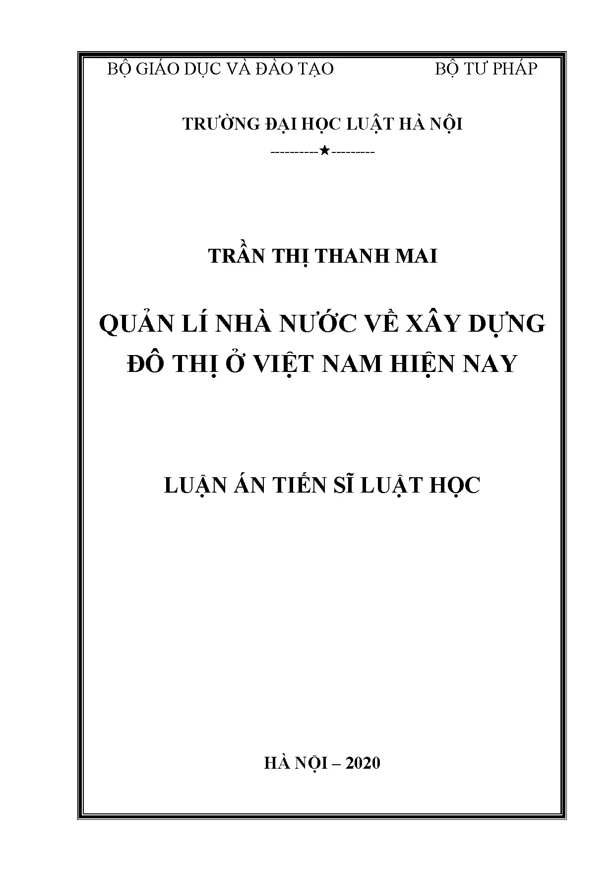 Quản lý nhà nước về xây dựng đô thị ở Việt Nam hiện nay