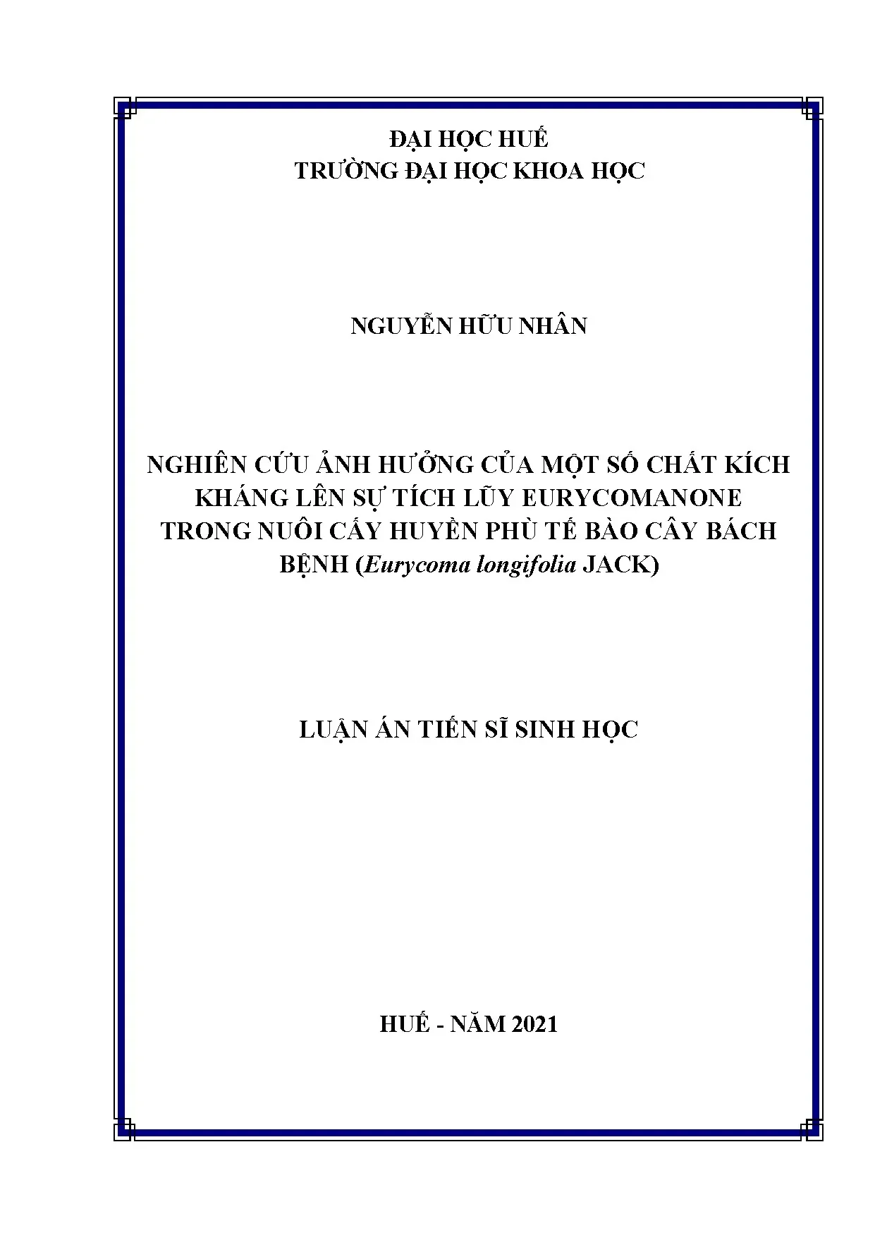 Luận án tiến sĩ nghiên cứu ảnh hưởng của một số chất kích kh