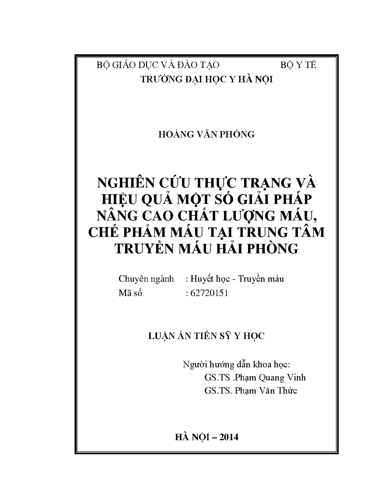 Nâng cao chất lượng máu, chế phẩm máu tại Hải Phòng