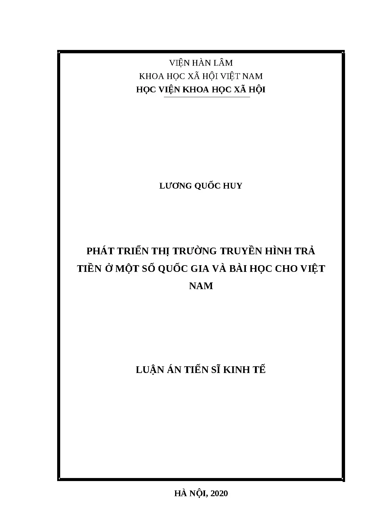 Luận án tiến sĩ kinh tế quốc tế full phát triển thị trường t
