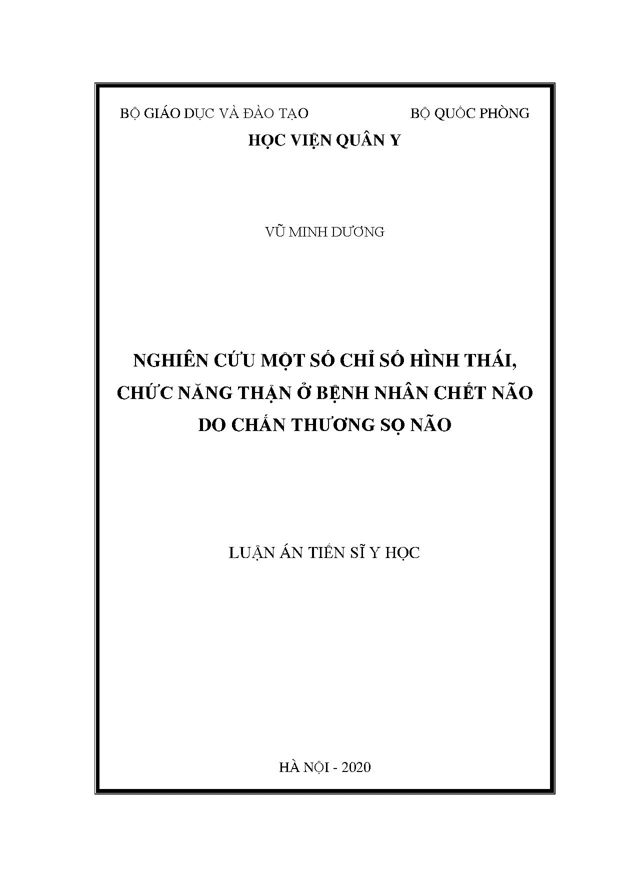 Luận án tiến sĩ y học nghiên cứu một số chỉ số hình thái chứ